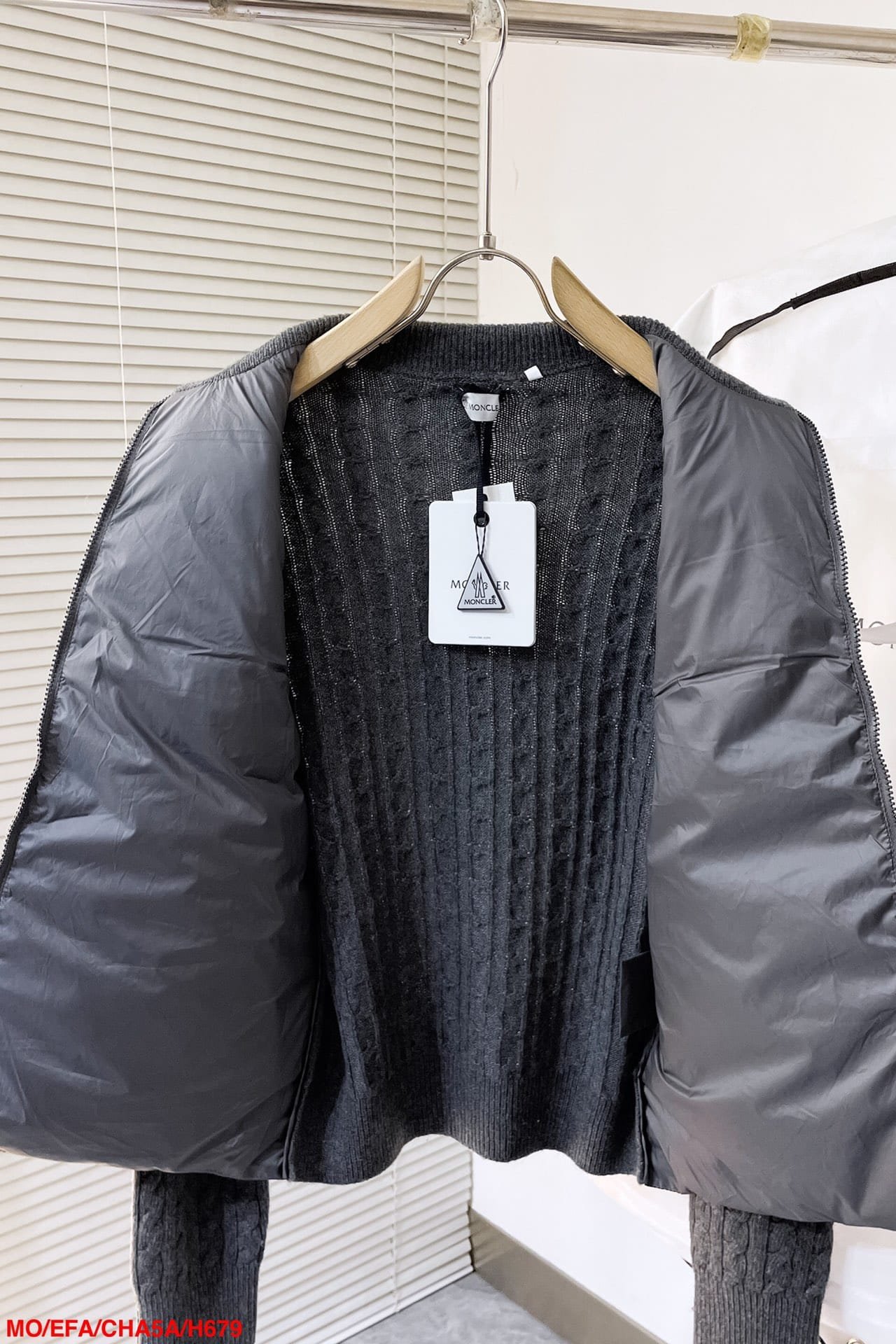 Padded Wool Zip-Up Cardigan