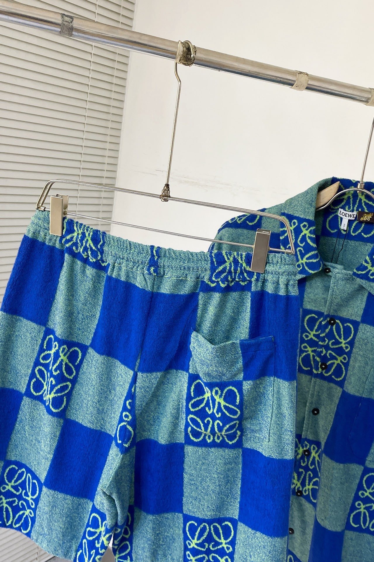 Loewe Short sleeve shirt in terry cotton jacquard+Shorts in terry cotton jacquard