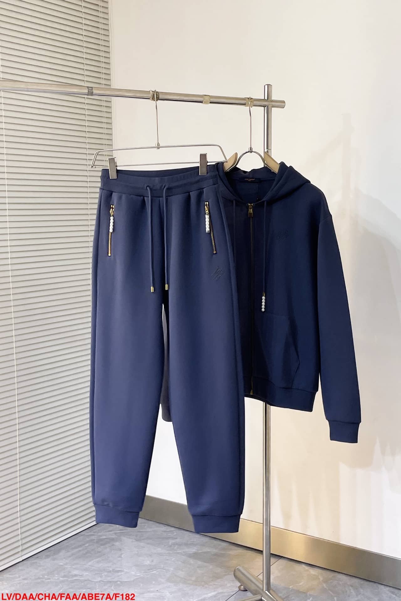 LV Embroidered Jersey Zip-Through Hoodie+TEmbroidered Jersey Jogpants