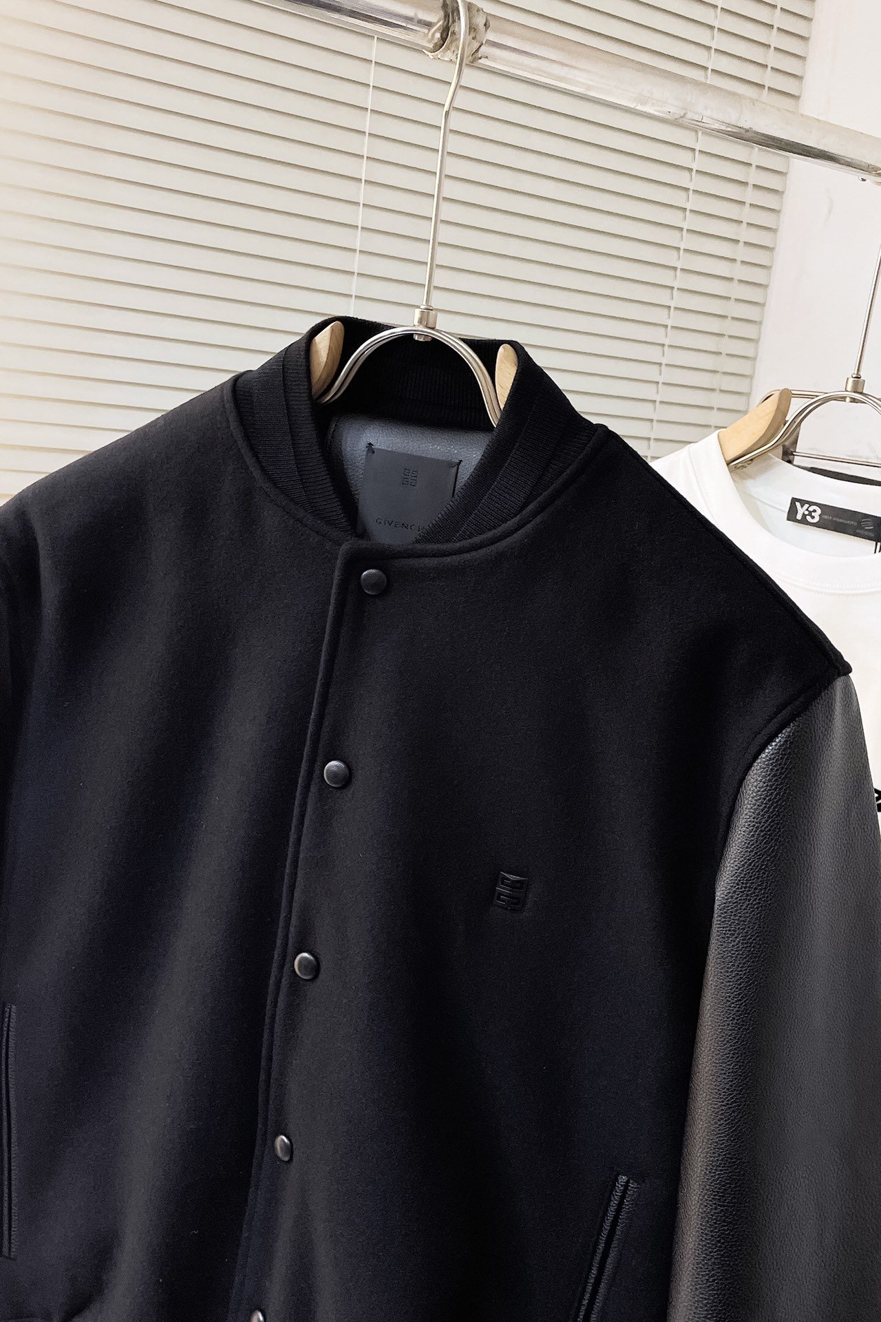 Varsity jacket in wool and leather with 4G detail