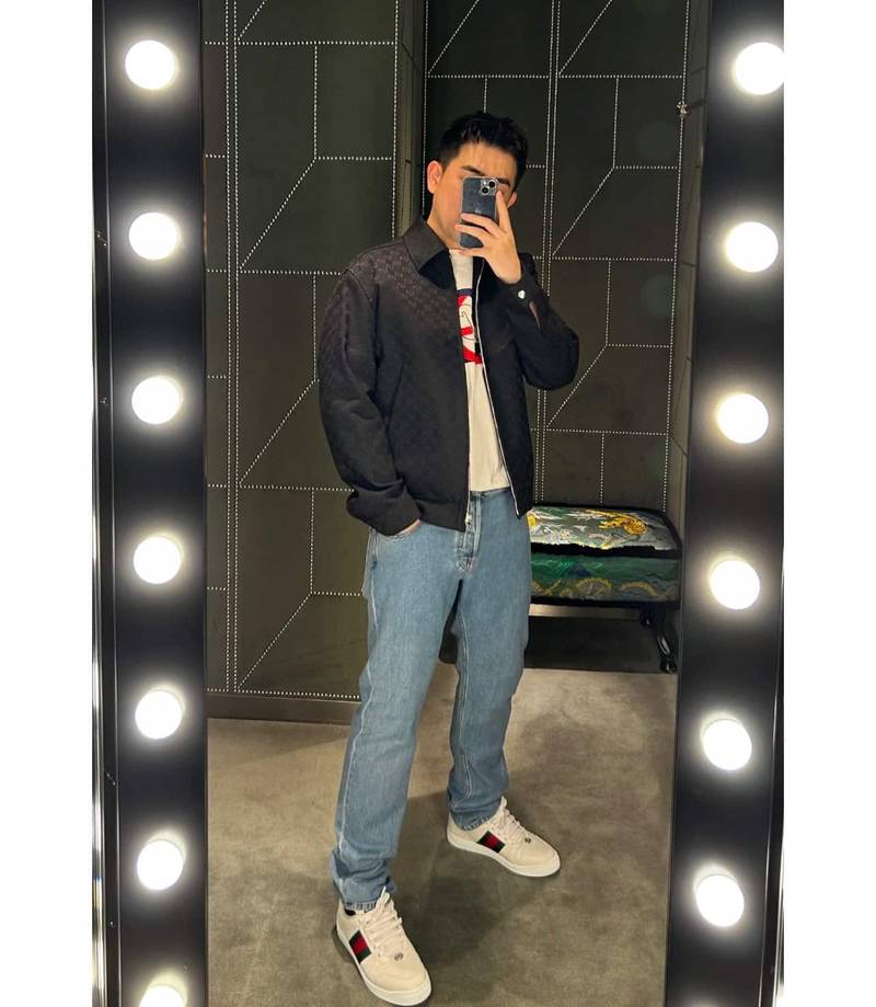 Reversible GG jacket