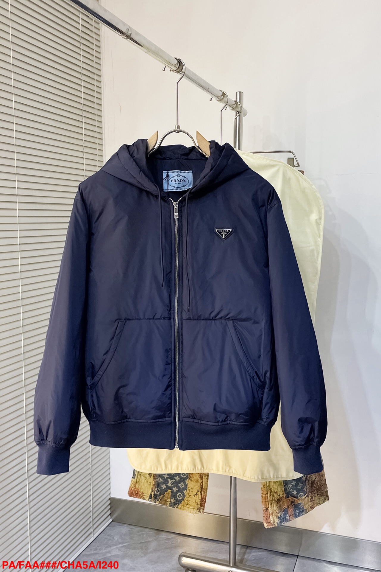 Hooded Re-Nylon down jacket