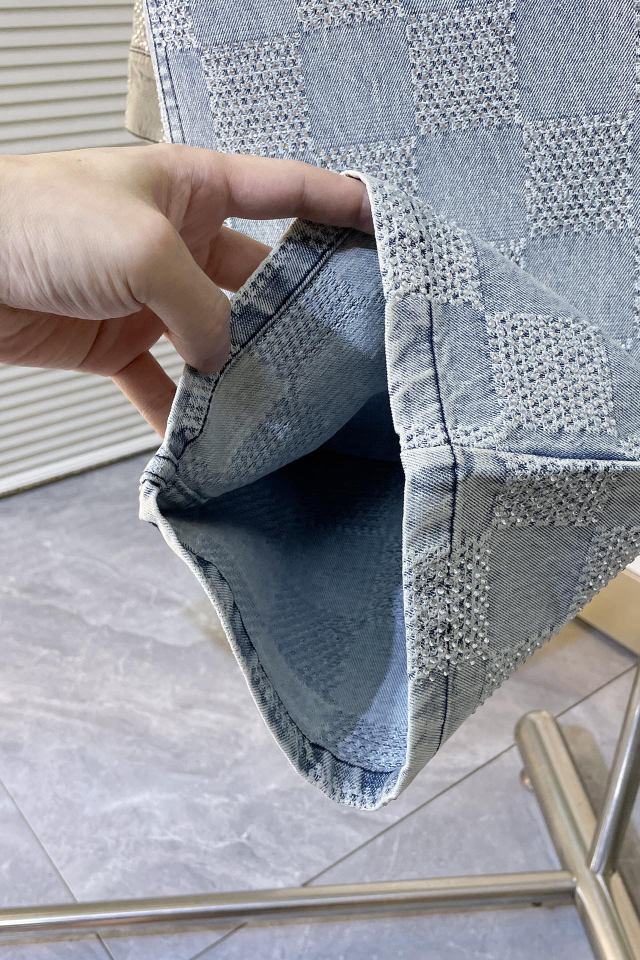 LV crystal denim jacket+pant
