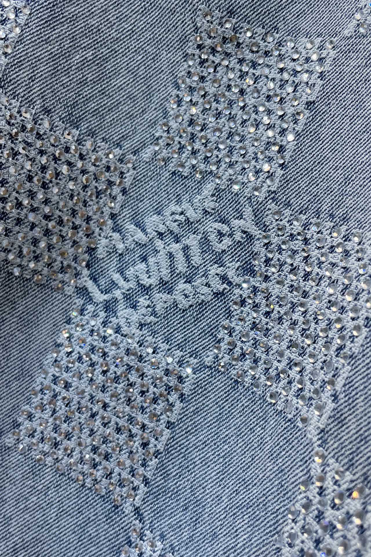 LV crystal denim jacket+pant