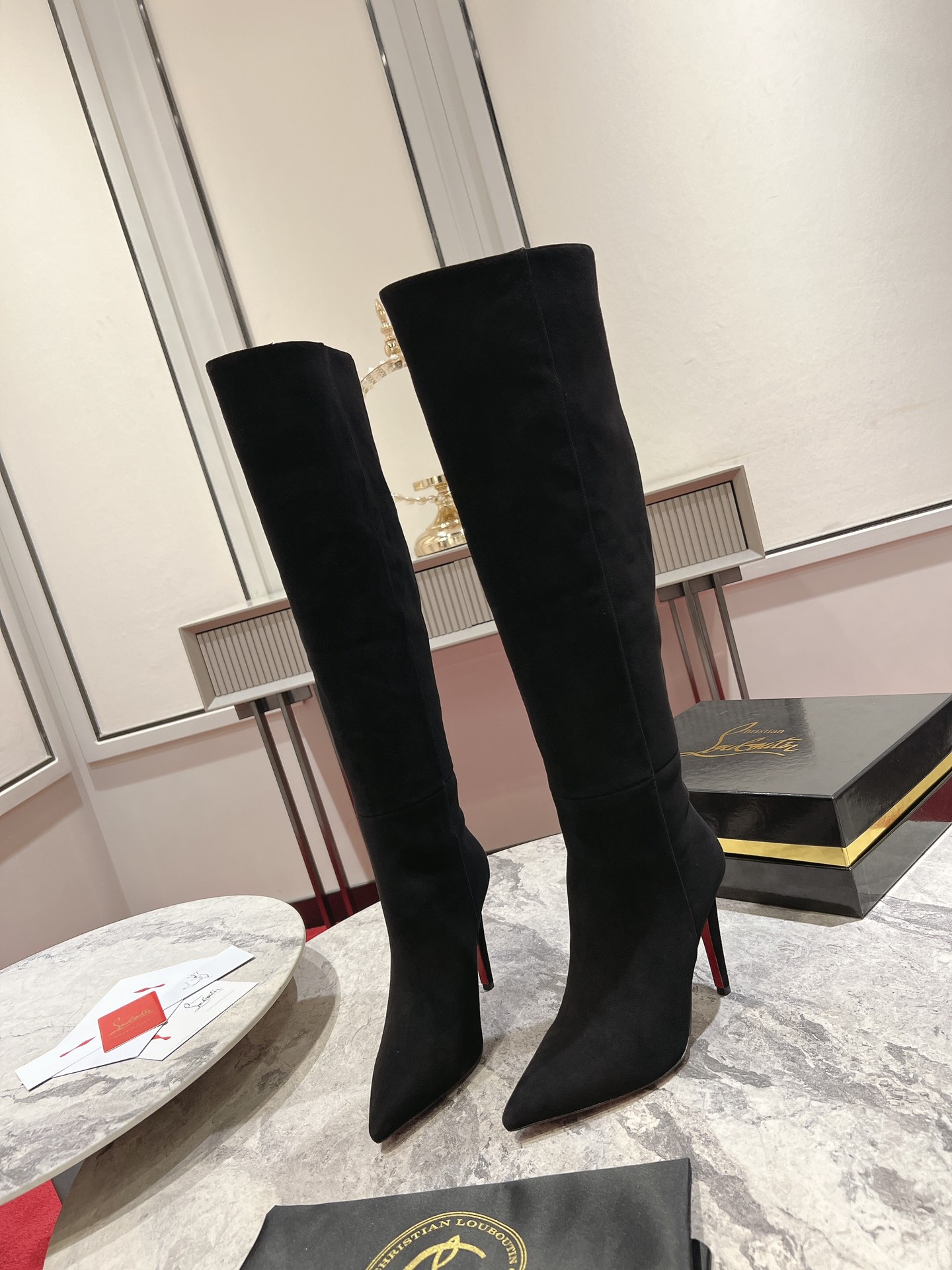 Christian Louboutin The Astrilarge Booty mid-calf boots suede leather