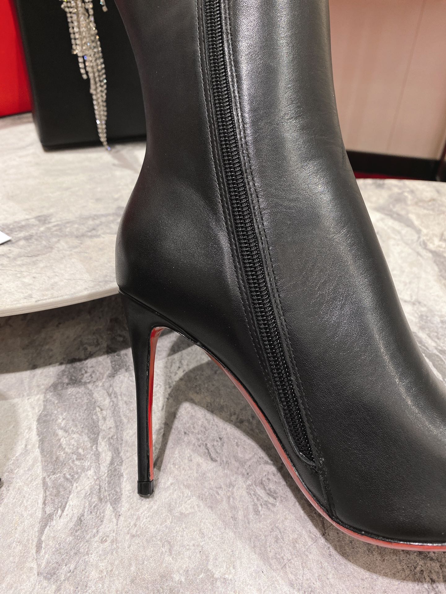Christian Louboutin red-soled long boots leather