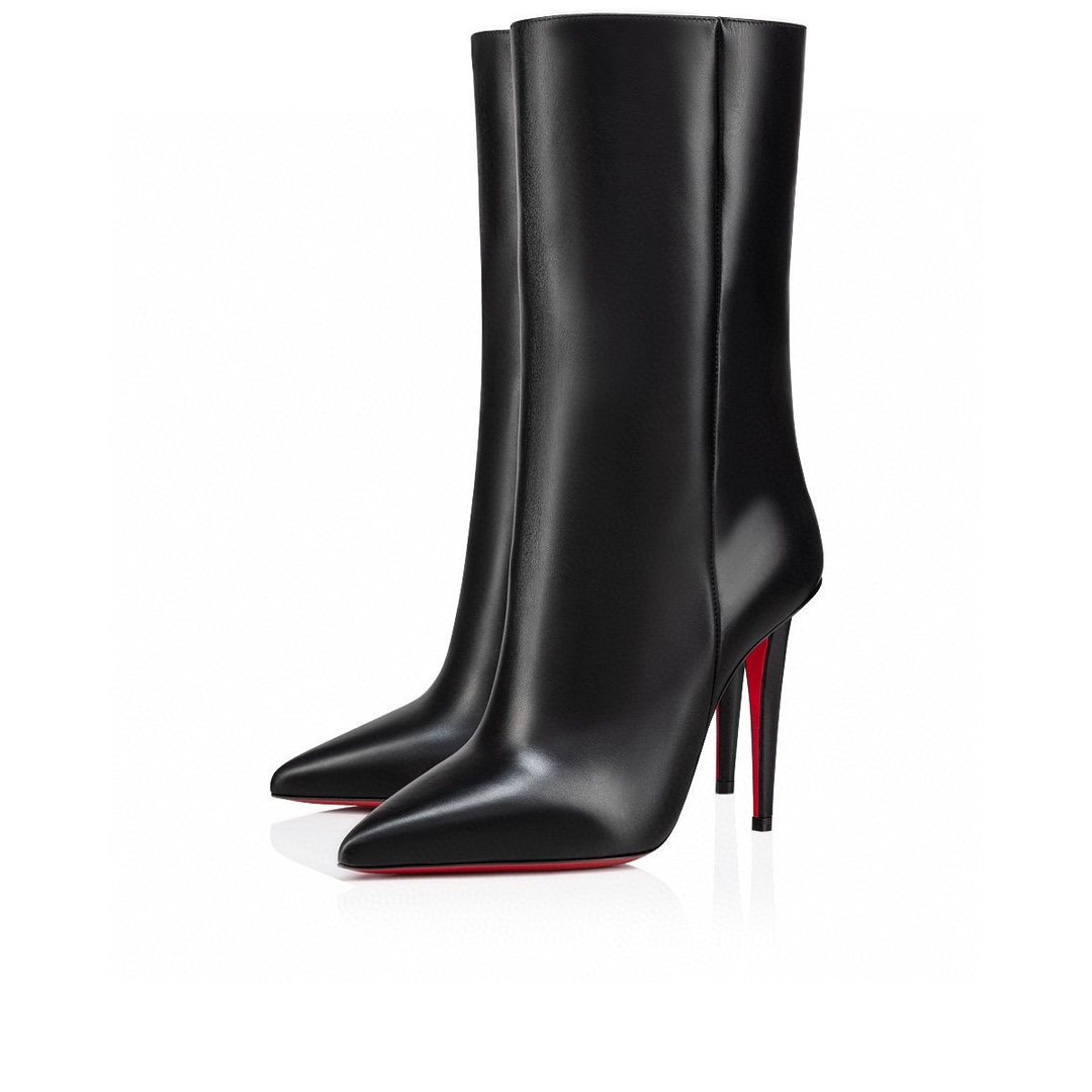 Christian Louboutin red-soled long bootsThe Astrilarge Booty mid-calf boots