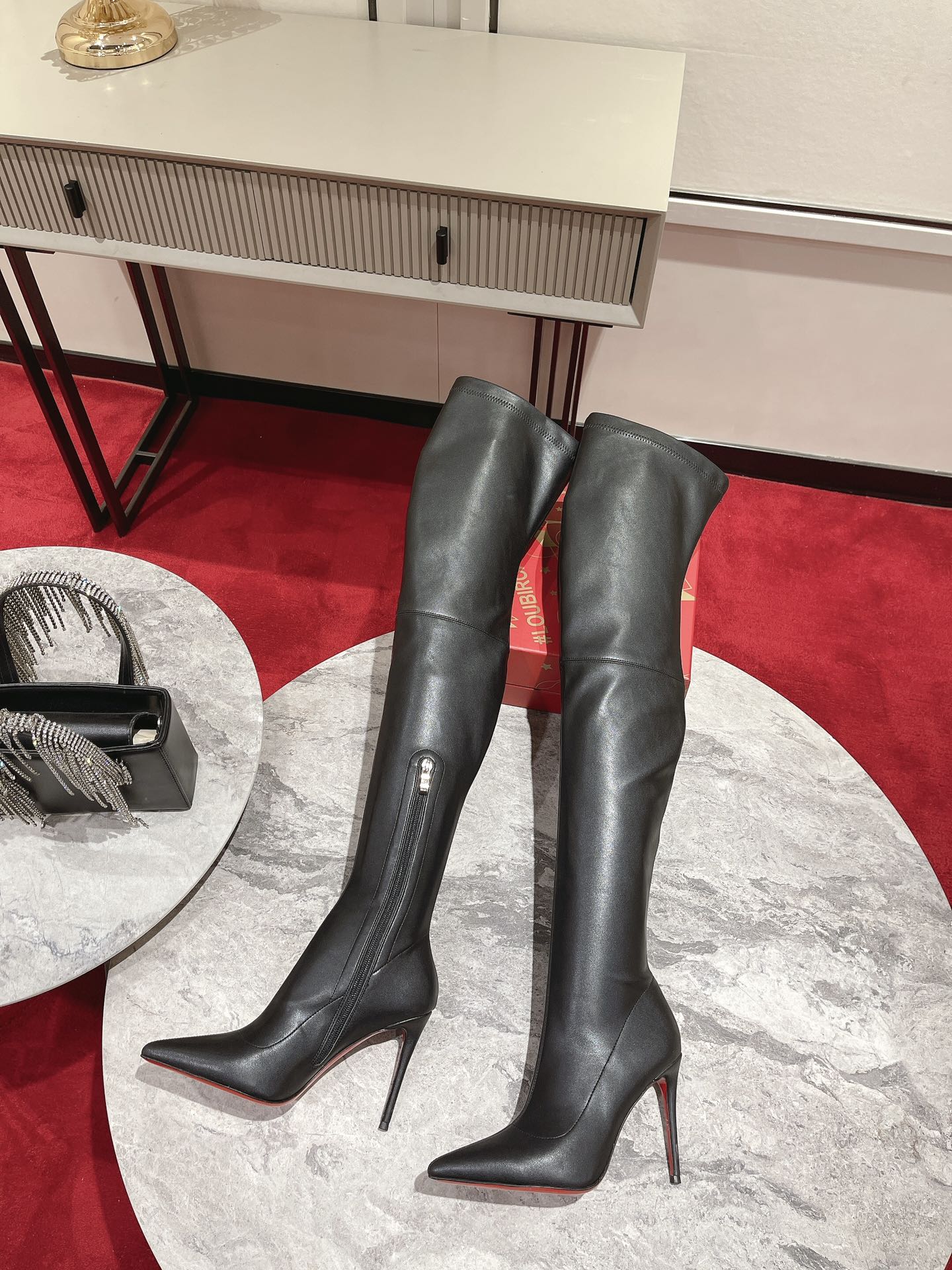 Christian Louboutin knee-high stiletto heel Boot