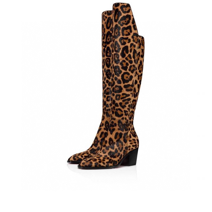 Louboutin leopard-print horsehair Morgan boots