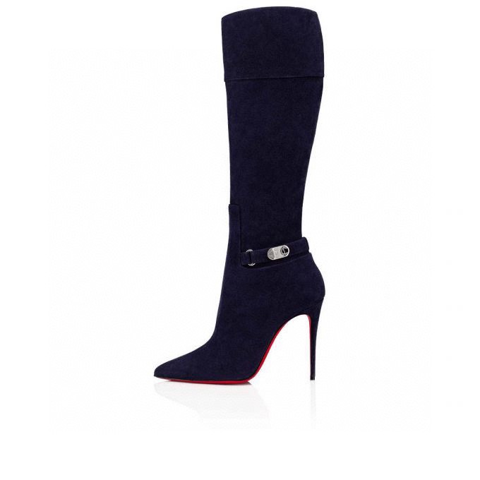 Christian Louboutin red-soled long boots suede