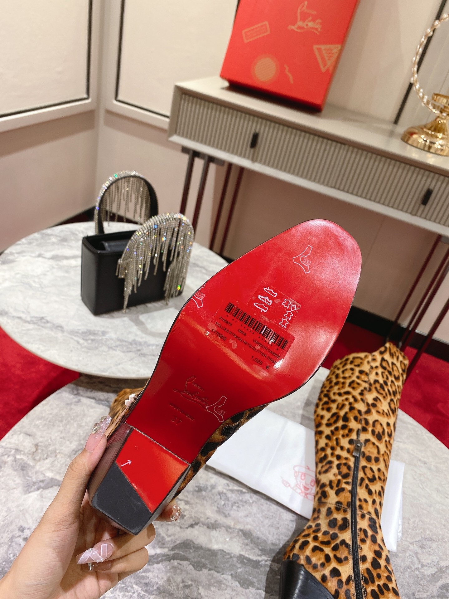 Louboutin leopard-print horsehair Morgan boots