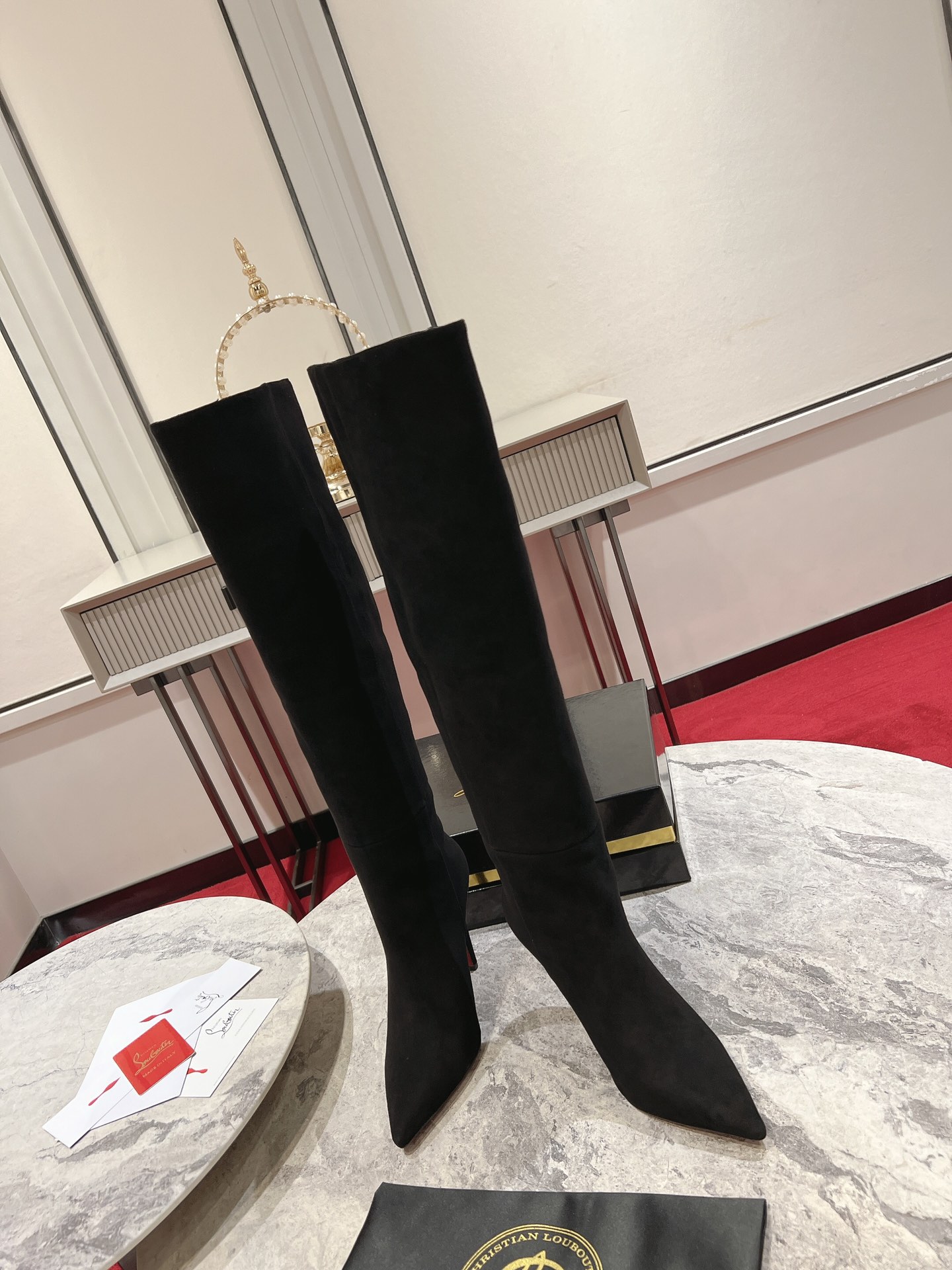 Christian Louboutin The Astrilarge Booty mid-calf boots suede leather
