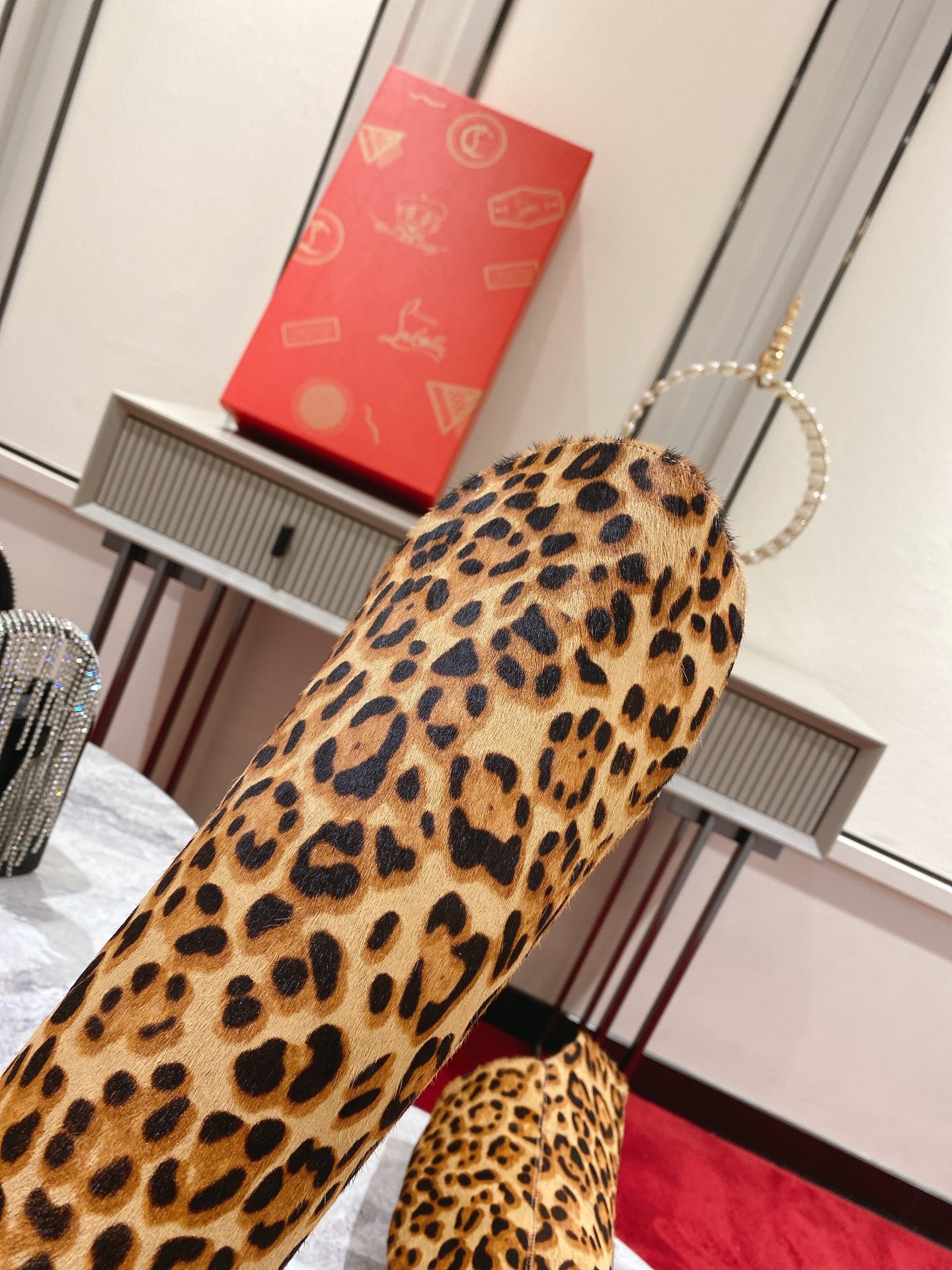 Louboutin leopard-print horsehair Morgan boots