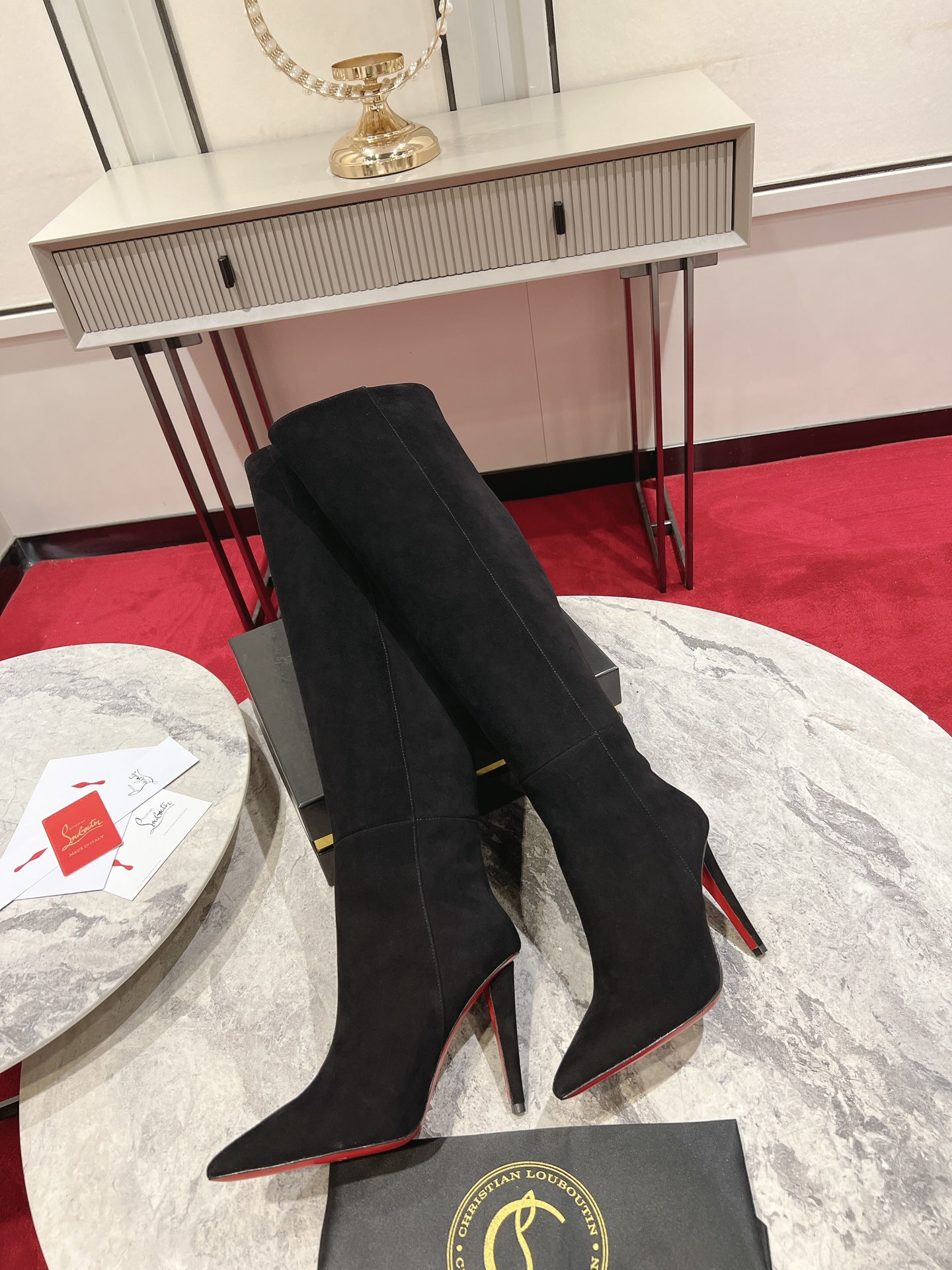 Christian Louboutin The Astrilarge Booty mid-calf boots suede leather