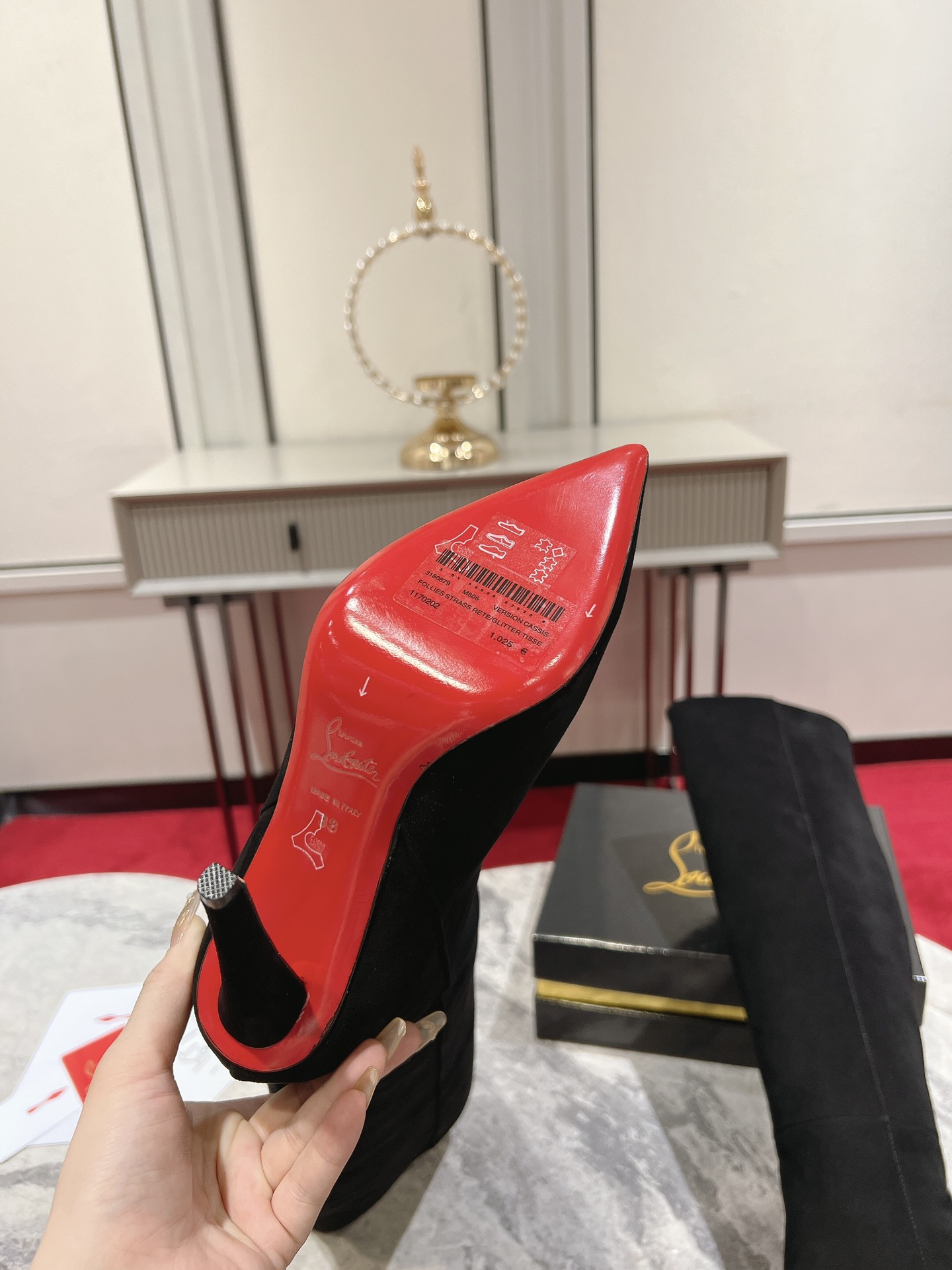 Christian Louboutin The Astrilarge Booty mid-calf boots suede leather