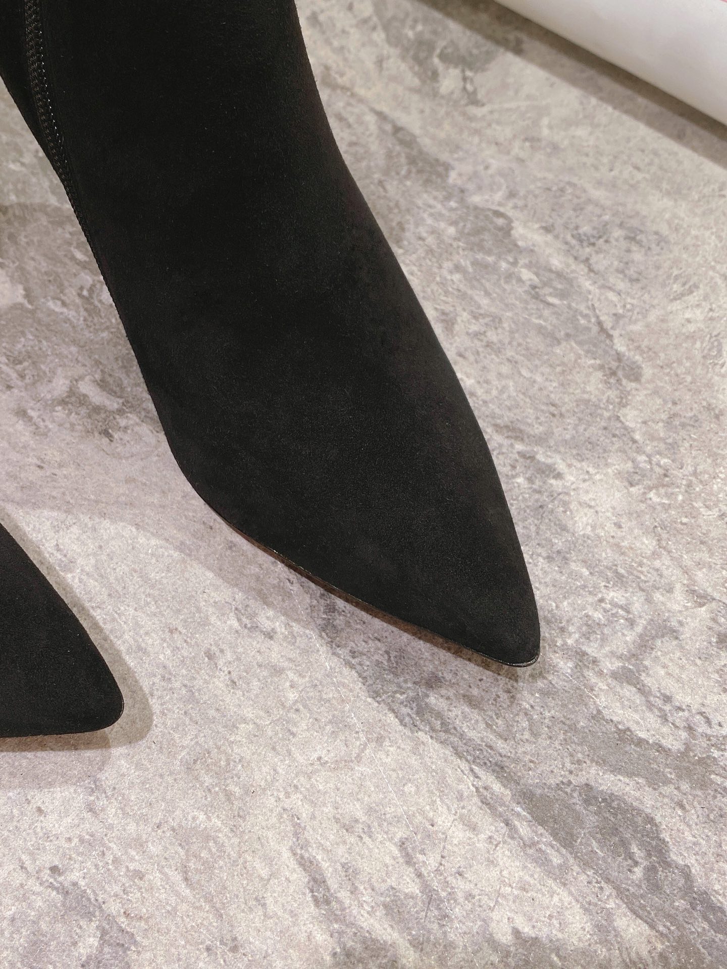 Christian Louboutin red-soled long boots suede