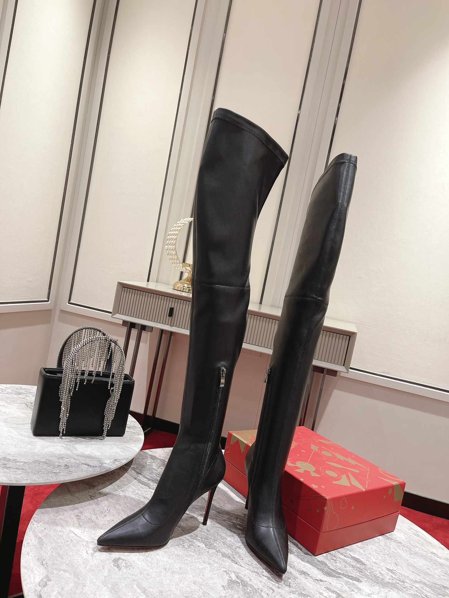 Christian Louboutin knee-high stiletto heel Boot