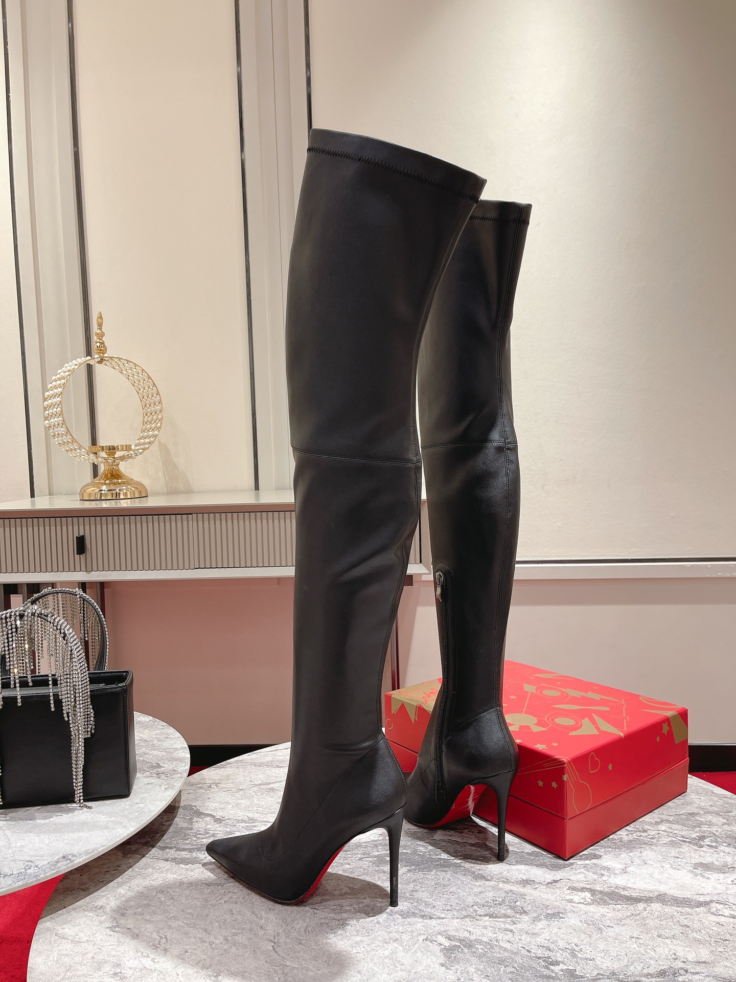 Christian Louboutin knee-high stiletto heel Boot