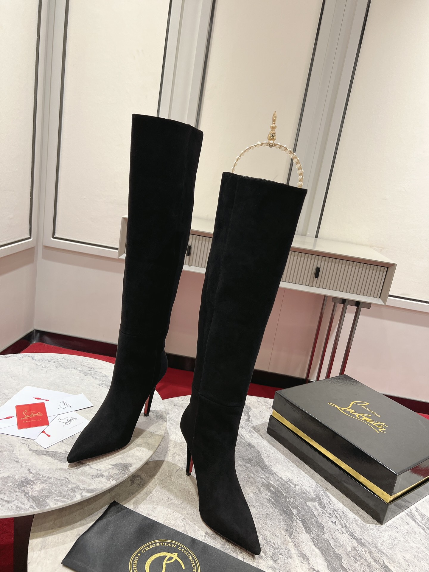 Christian Louboutin The Astrilarge Booty mid-calf boots suede leather