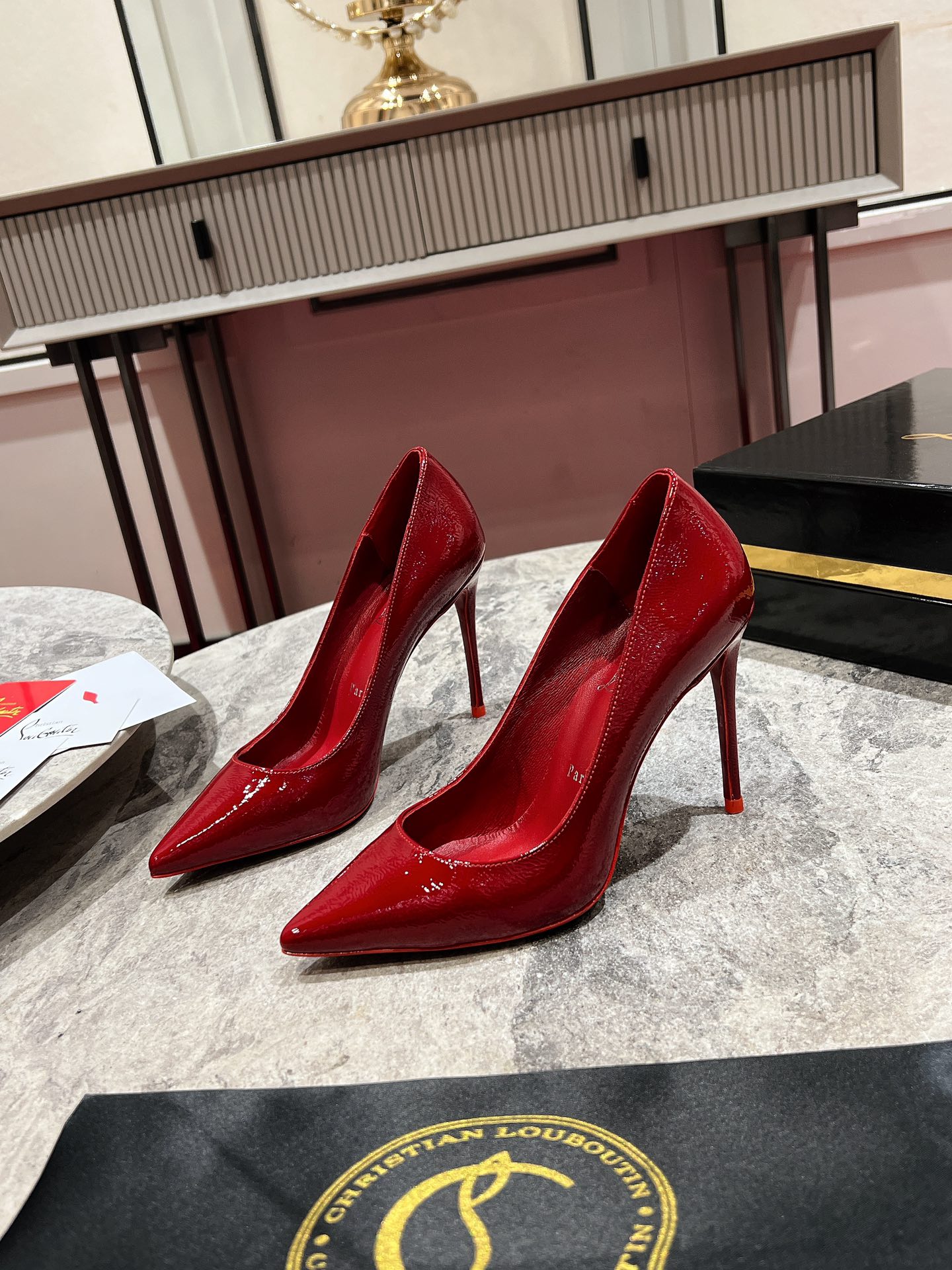 Louboutin So Kate 100 mm Pumps - Vog patent leather - Loubi - Women Red