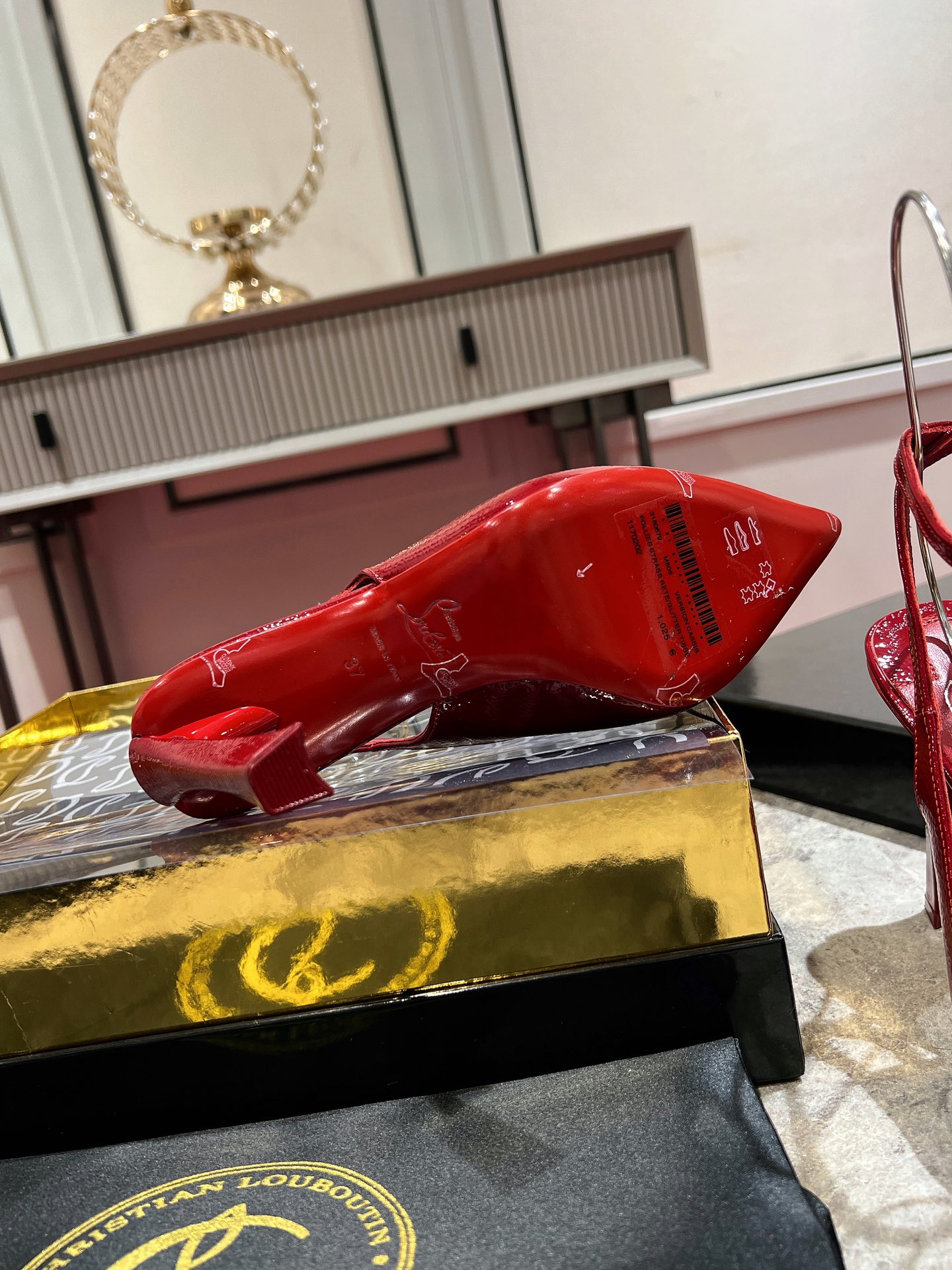 Louboutin Condora Strap 100 mm Strappy pumps - Vog patent leather - Loubi - Women