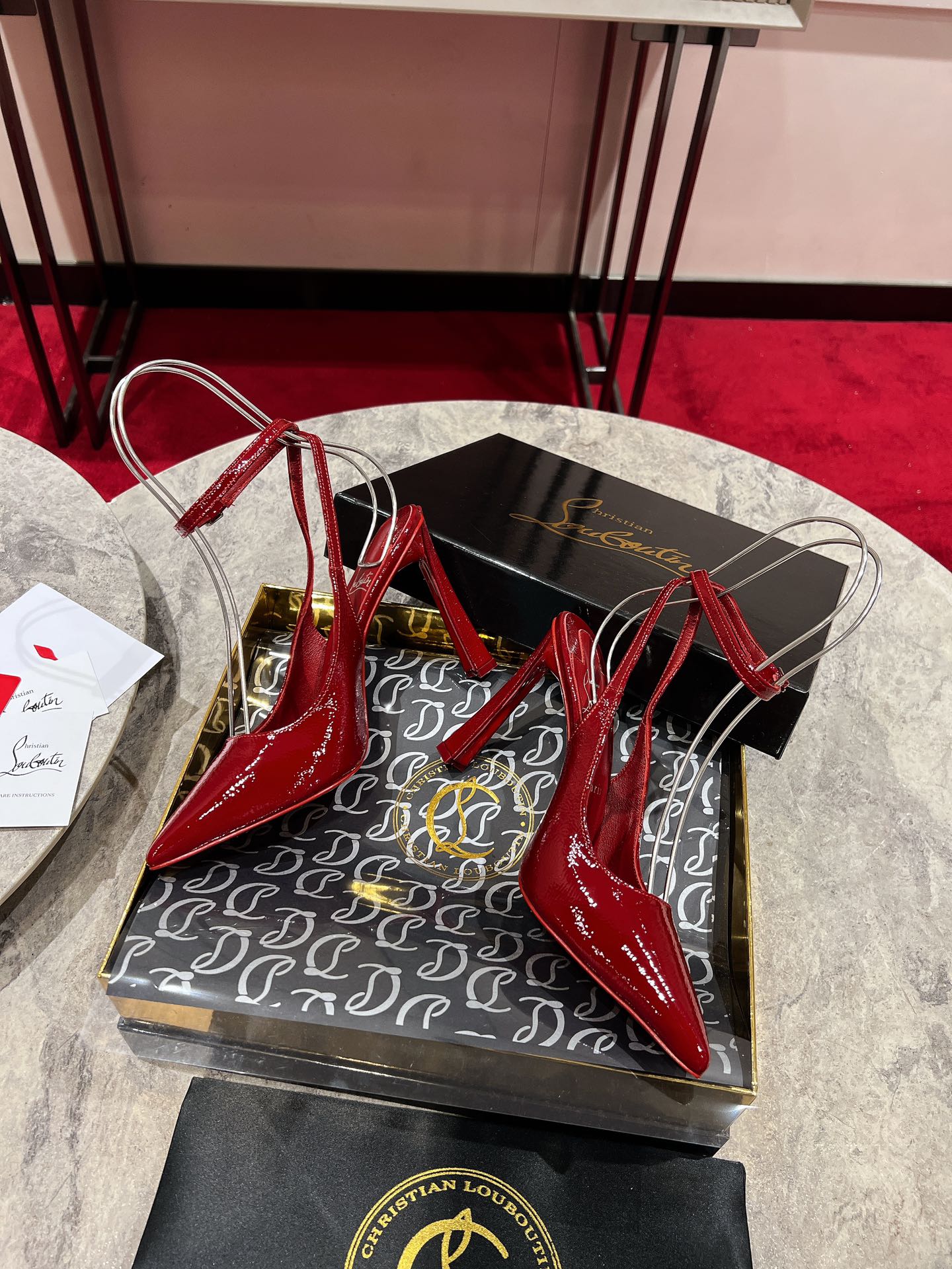 Louboutin Condora Strap 100 mm Strappy pumps - Vog patent leather - Loubi - Women