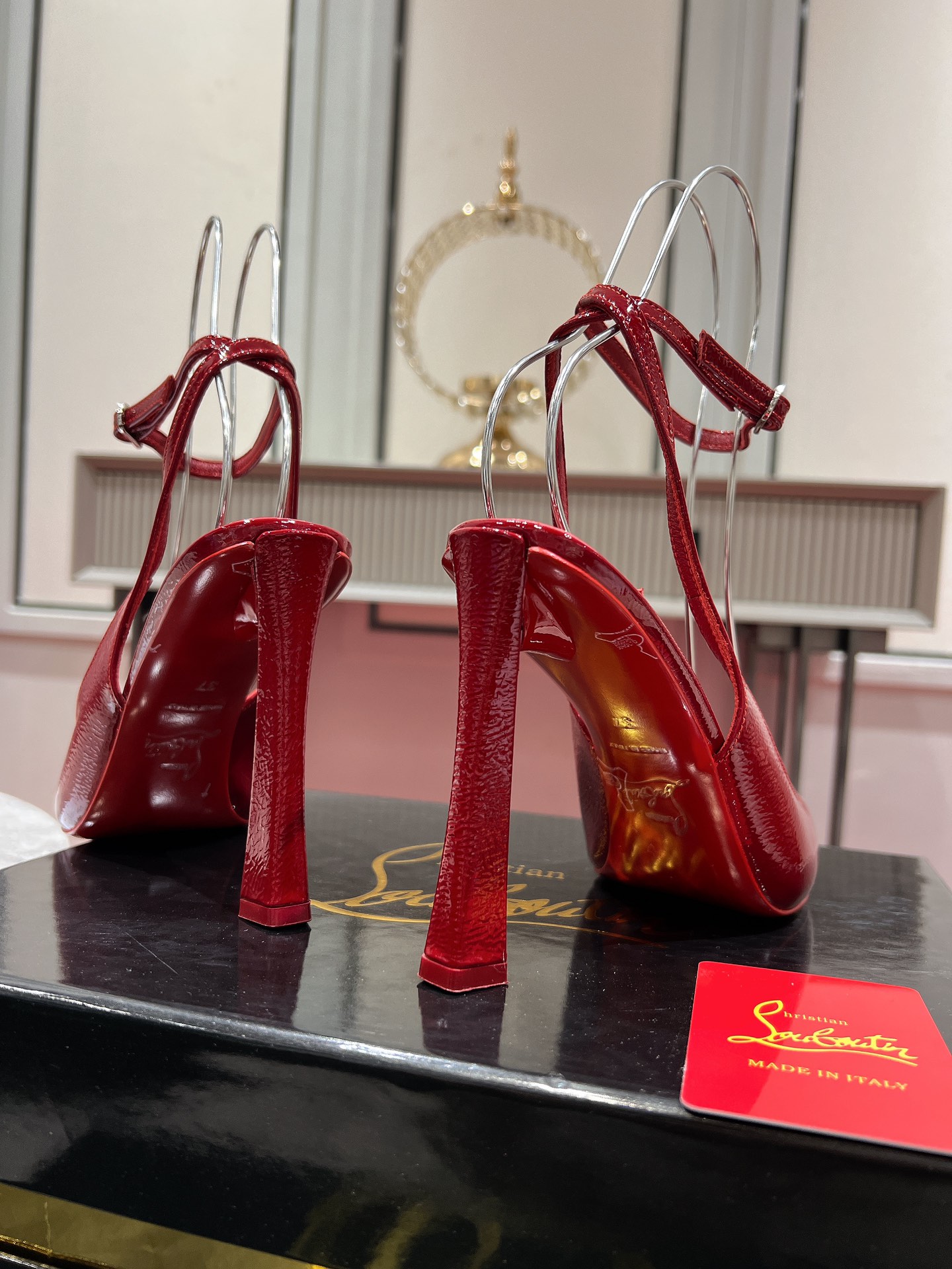 Louboutin Condora Strap 100 mm Strappy pumps - Vog patent leather - Loubi - Women