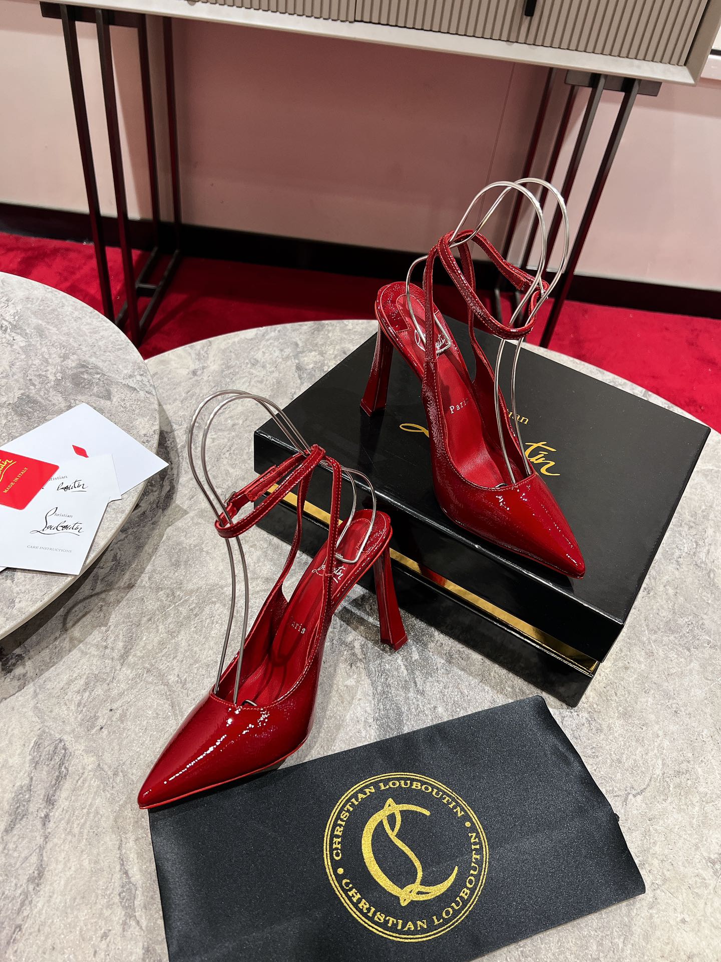 Louboutin Condora Strap 100 mm Strappy pumps - Vog patent leather - Loubi - Women