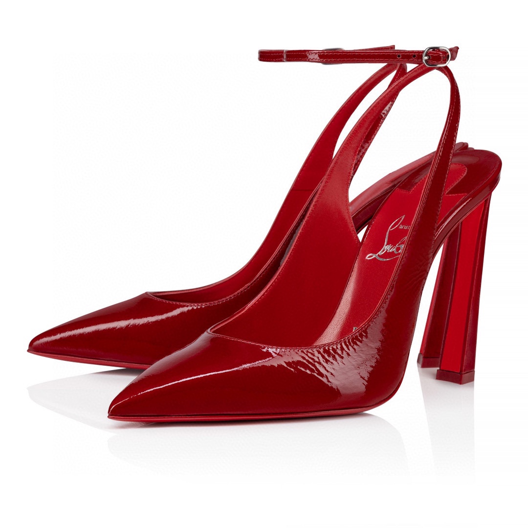 Louboutin Condora Strap 100 mm Strappy pumps - Vog patent leather - Loubi - Women