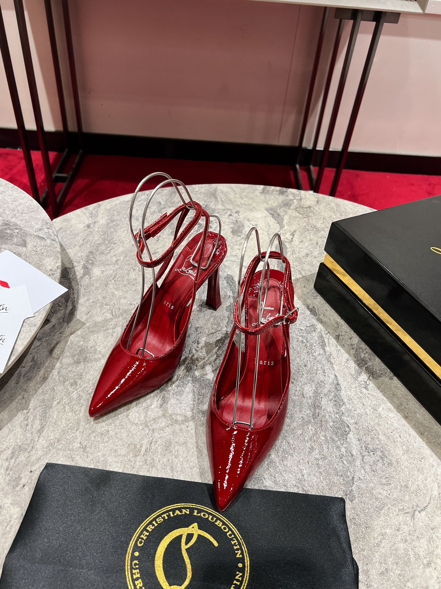 Louboutin Condora Strap 100 mm Strappy pumps - Vog patent leather - Loubi - Women