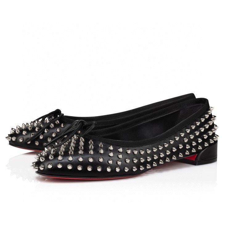 Louboutin Sweetie Jane Spikes Ballerinas - Nappa leather and spikes - Black - Women