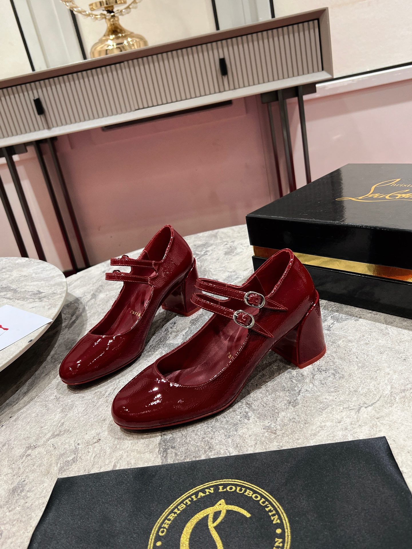 Louboutin Miss Jane 55 mm Mary Janes - Patent calf - Black - Women