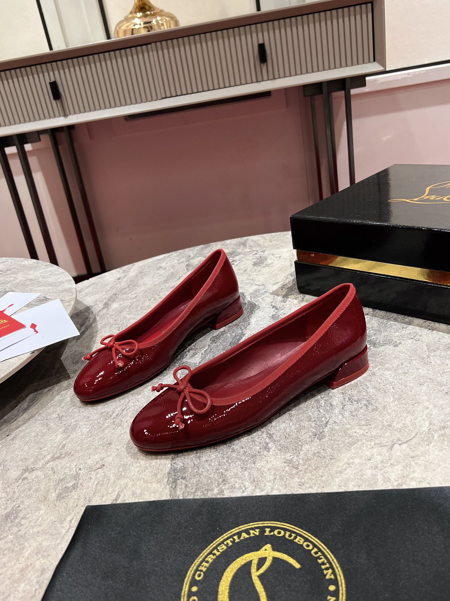 Louboutin Sweetie Jane Ballerinas - Vog patent leather - Black - Women