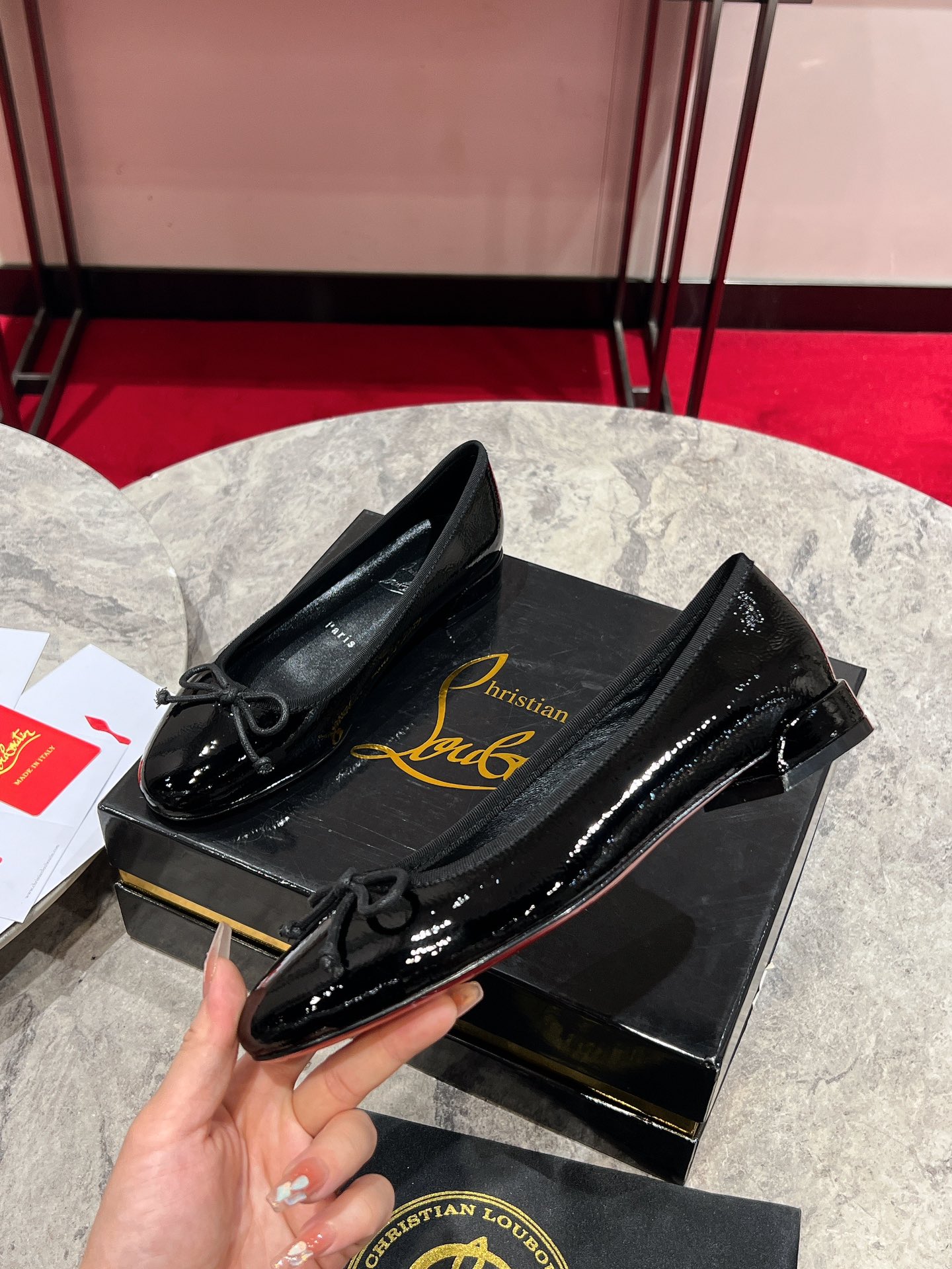 Louboutin Sweetie Jane Ballerinas - Vog patent leather - Black - Women