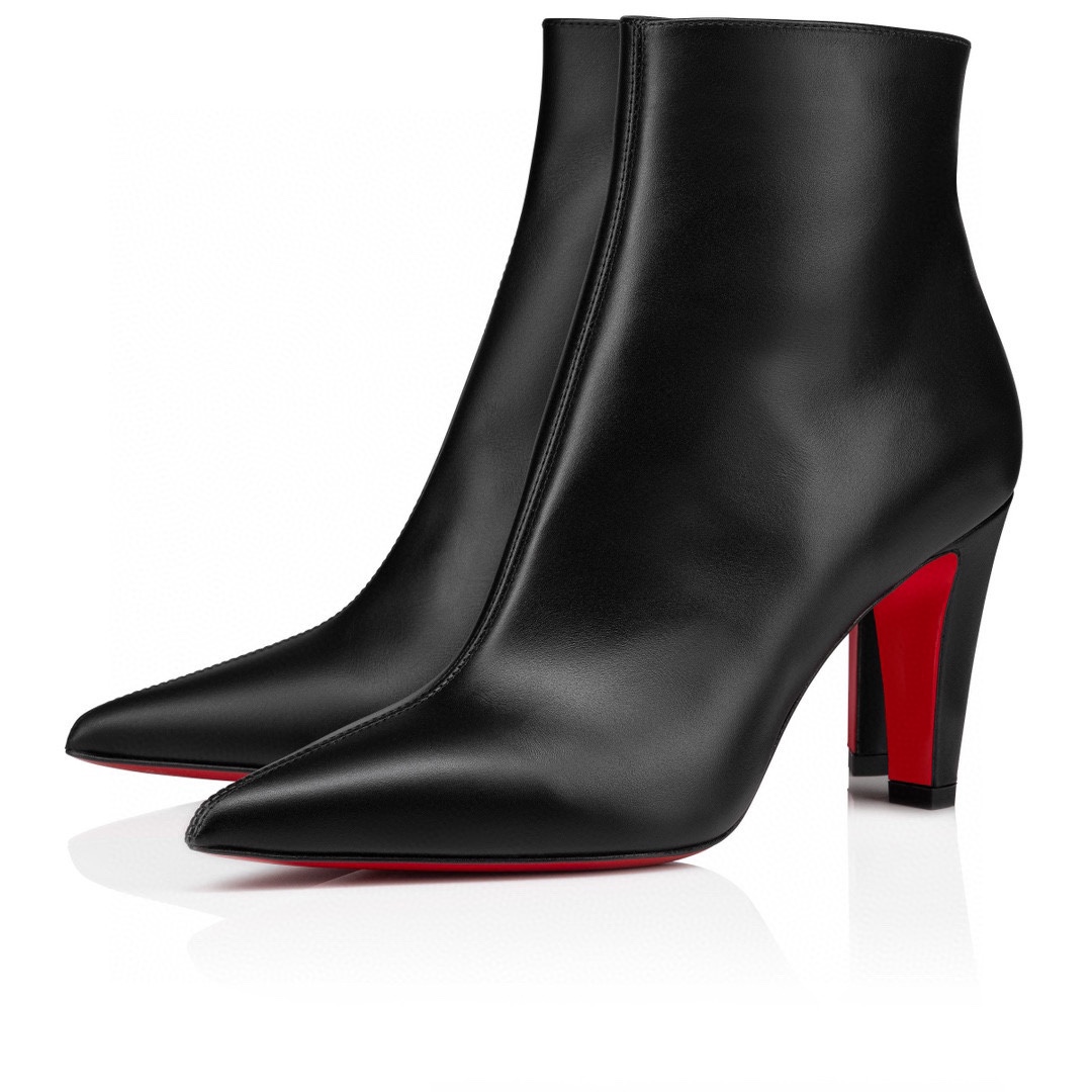Louboutin Vibella Booty 85 mm Low Boots - Calf leather - Black - Women