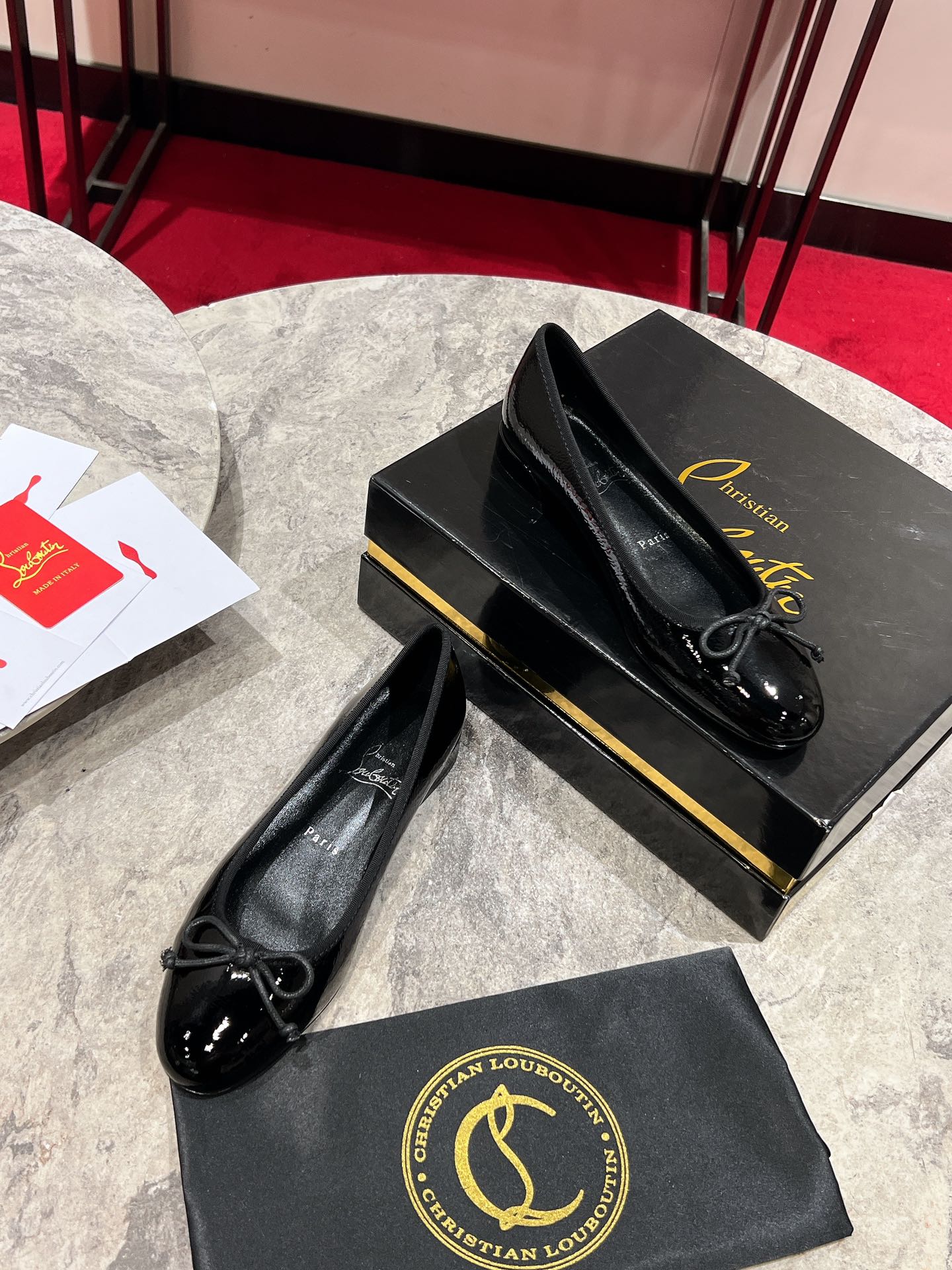 Louboutin Sweetie Jane Ballerinas - Vog patent leather - Black - Women