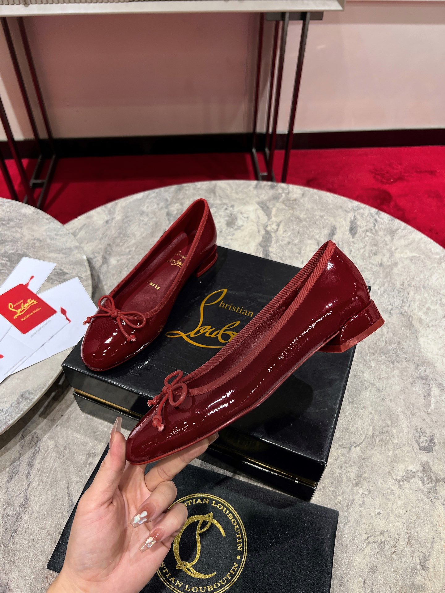 Louboutin Sweetie Jane Ballerinas - Vog patent leather - Black - Women
