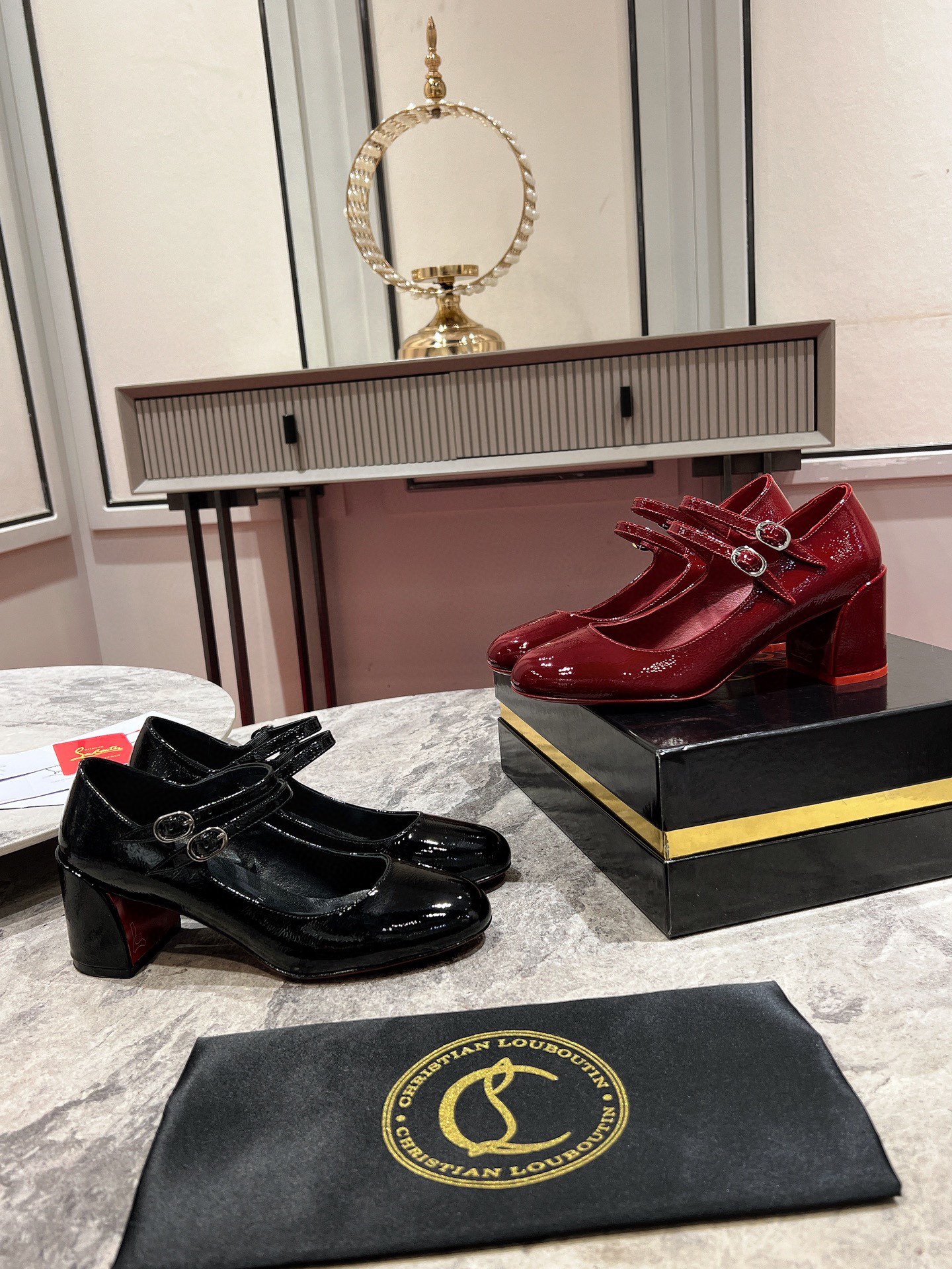 Louboutin Miss Jane 55 mm Mary Janes - Patent calf - Black - Women