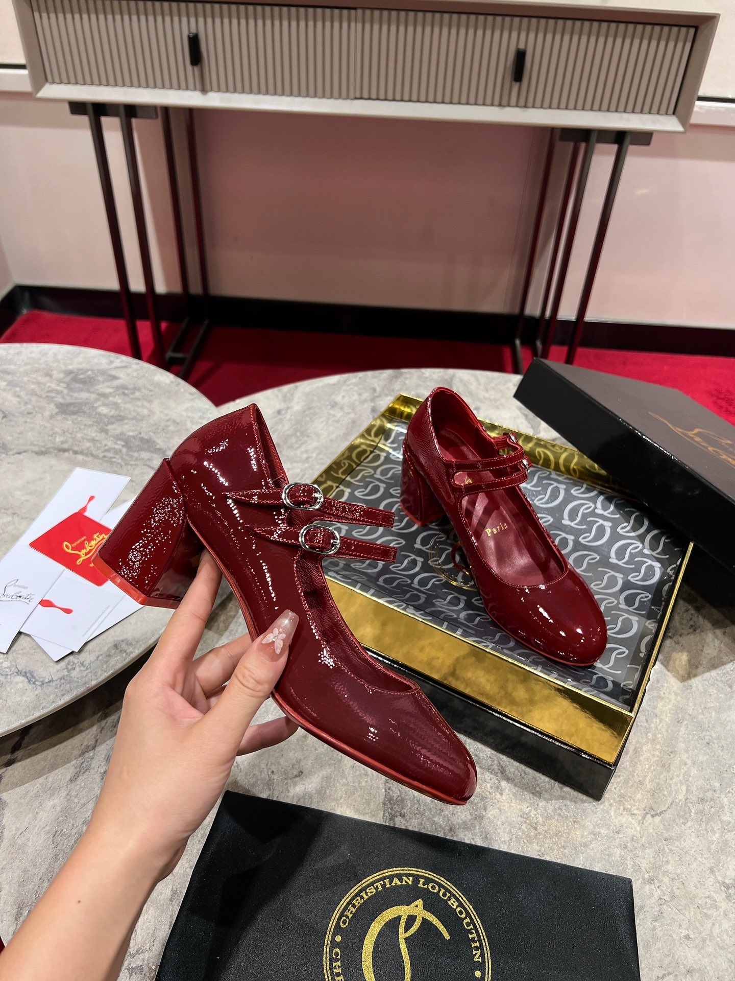 Louboutin Miss Jane 55 mm Mary Janes - Patent calf - Black - Women