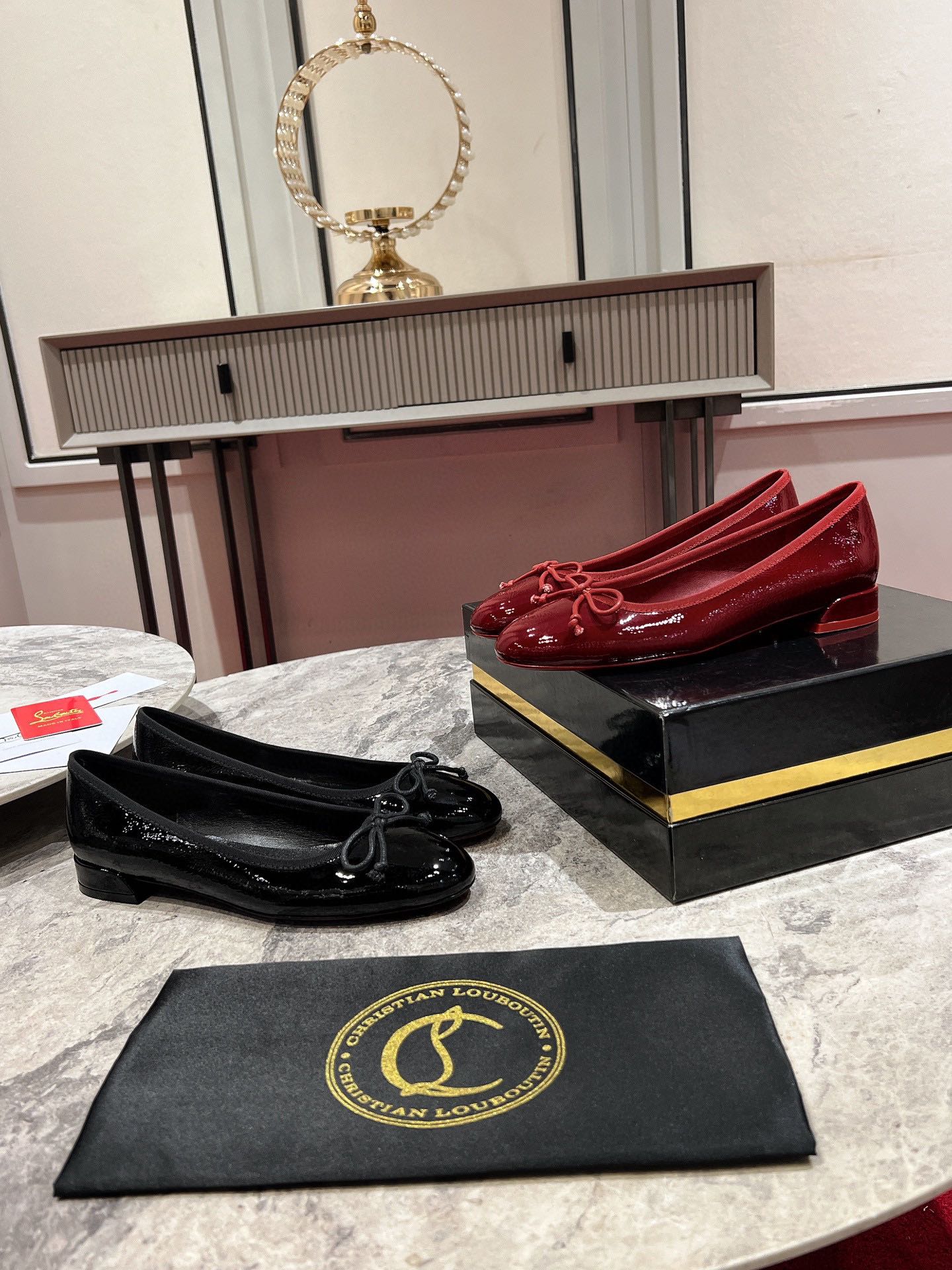 Louboutin Sweetie Jane Ballerinas - Vog patent leather - Black - Women