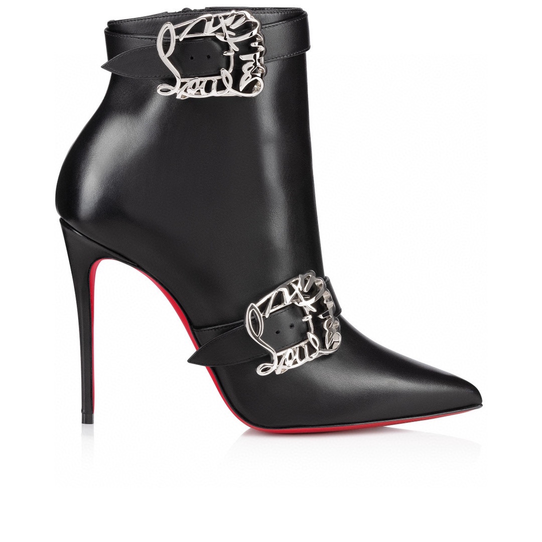 Louboutin Giddylina Booty 100 mm Low Boots - Calf leather - Black - Women
