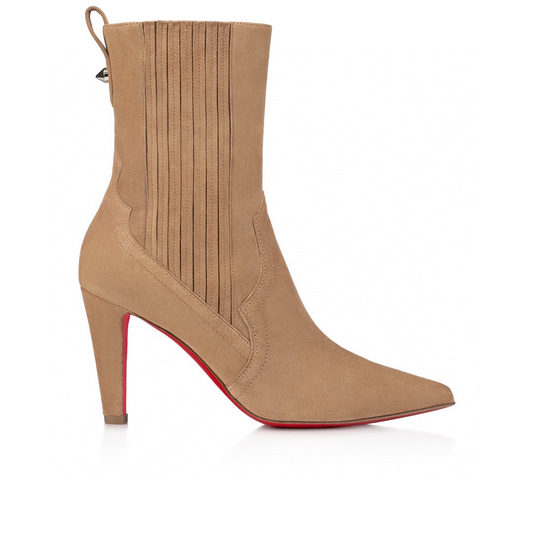 Louboutin Santigag 85 mm Low Boots - Veau velours - Lionne - Women