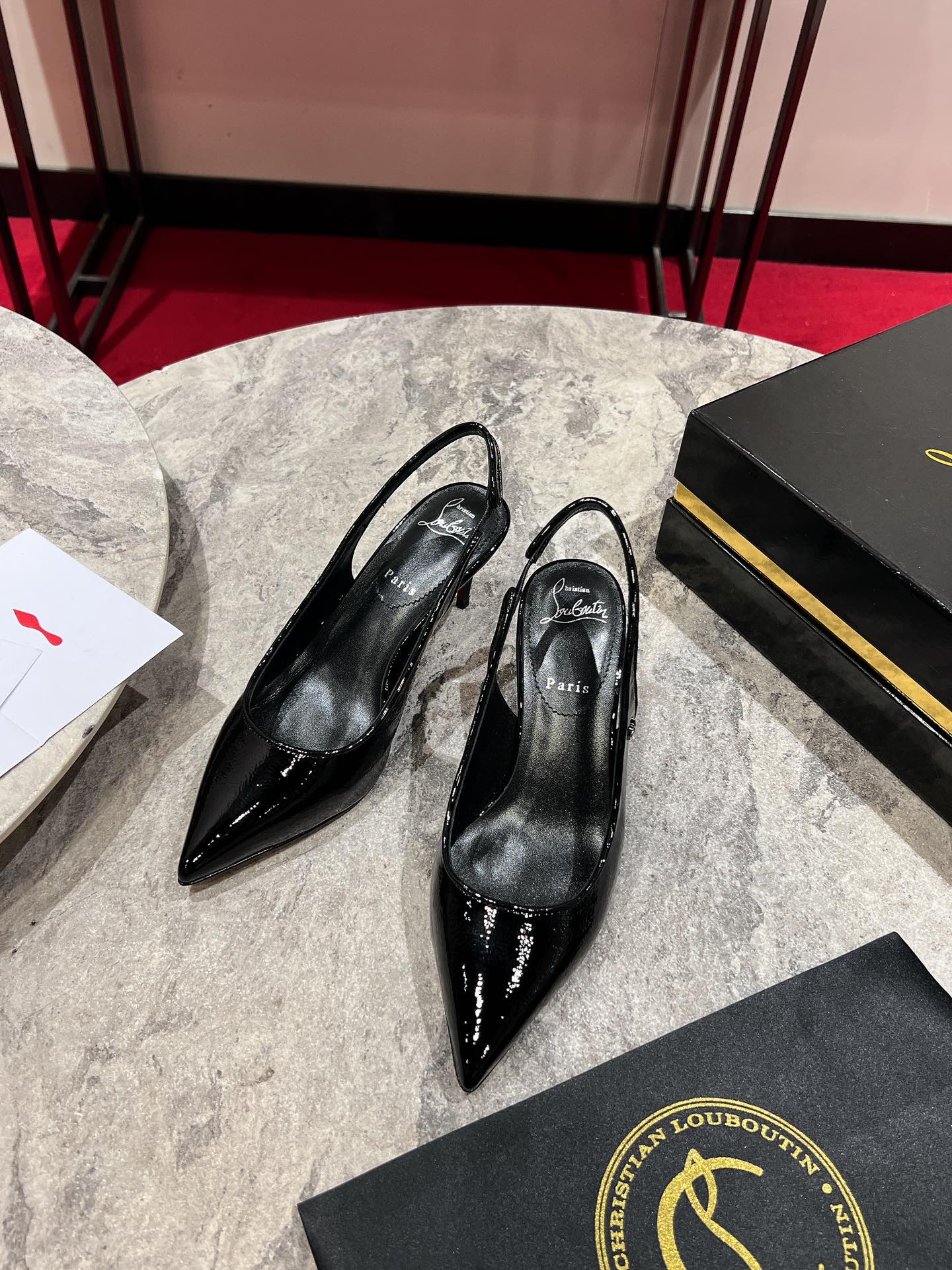 Louboutin Sporty Kate Sling 55 mm Sling back pumps - Nappa leather - Blush - Women