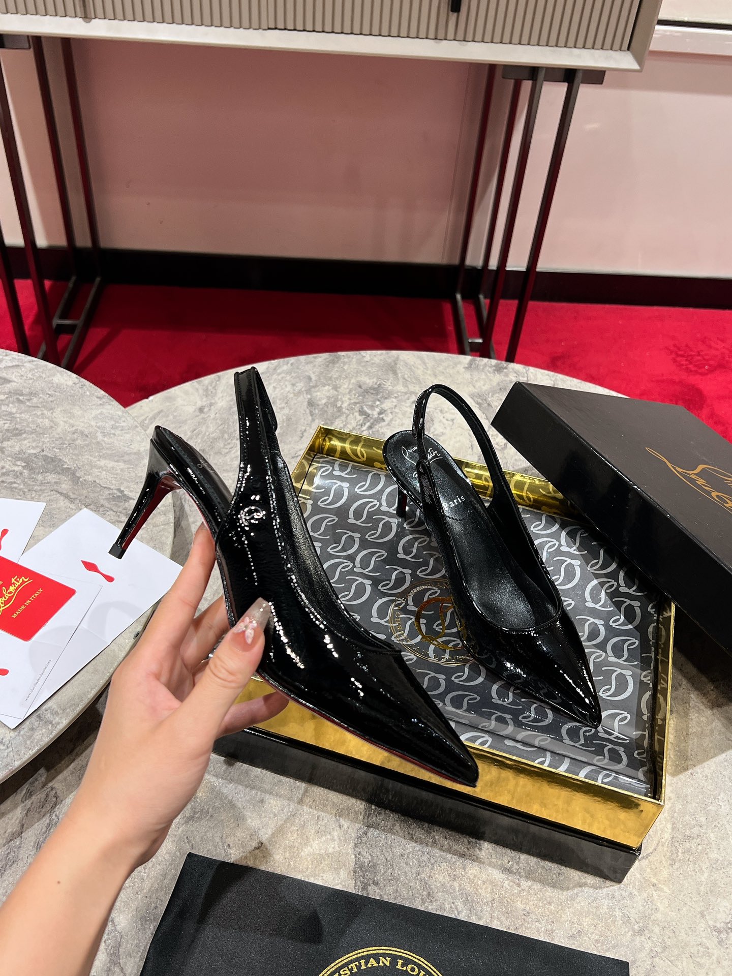 Louboutin Sporty Kate Sling 55 mm Sling back pumps - Nappa leather - Blush - Women
