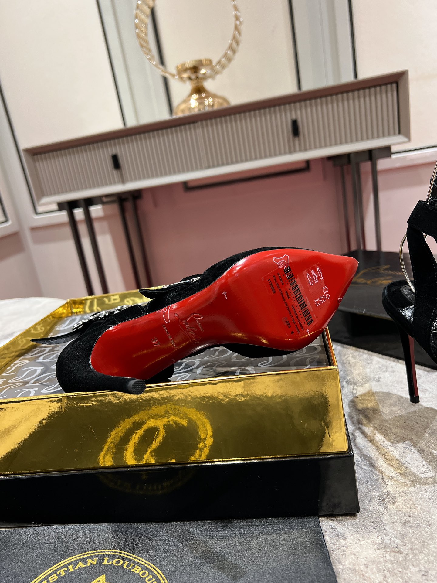 Louboutn GIDDYLINA - 100 MM STRAPPY PUMPS - NAPPA LEATHER - BLACK - WOMEN