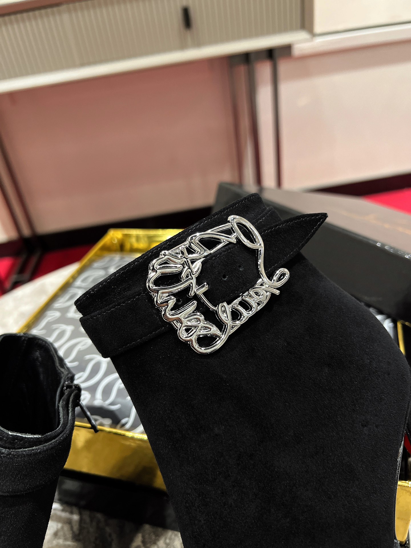 Louboutin Giddylina Booty 100 mm Low Boots - Calf leather - Black - Women