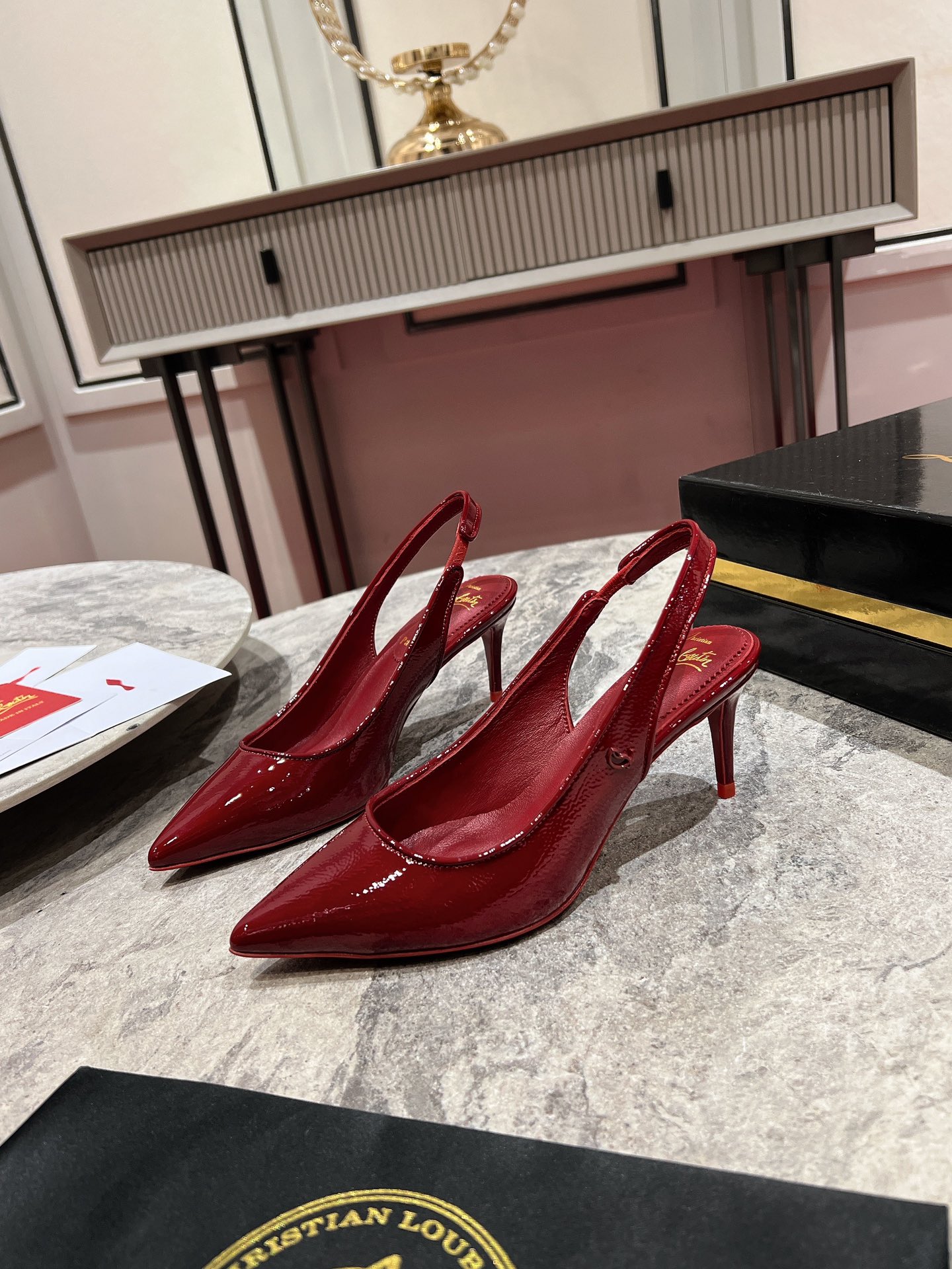 Louboutin Sporty Kate Sling 55 mm Sling back pumps - Nappa leather - Blush - Women