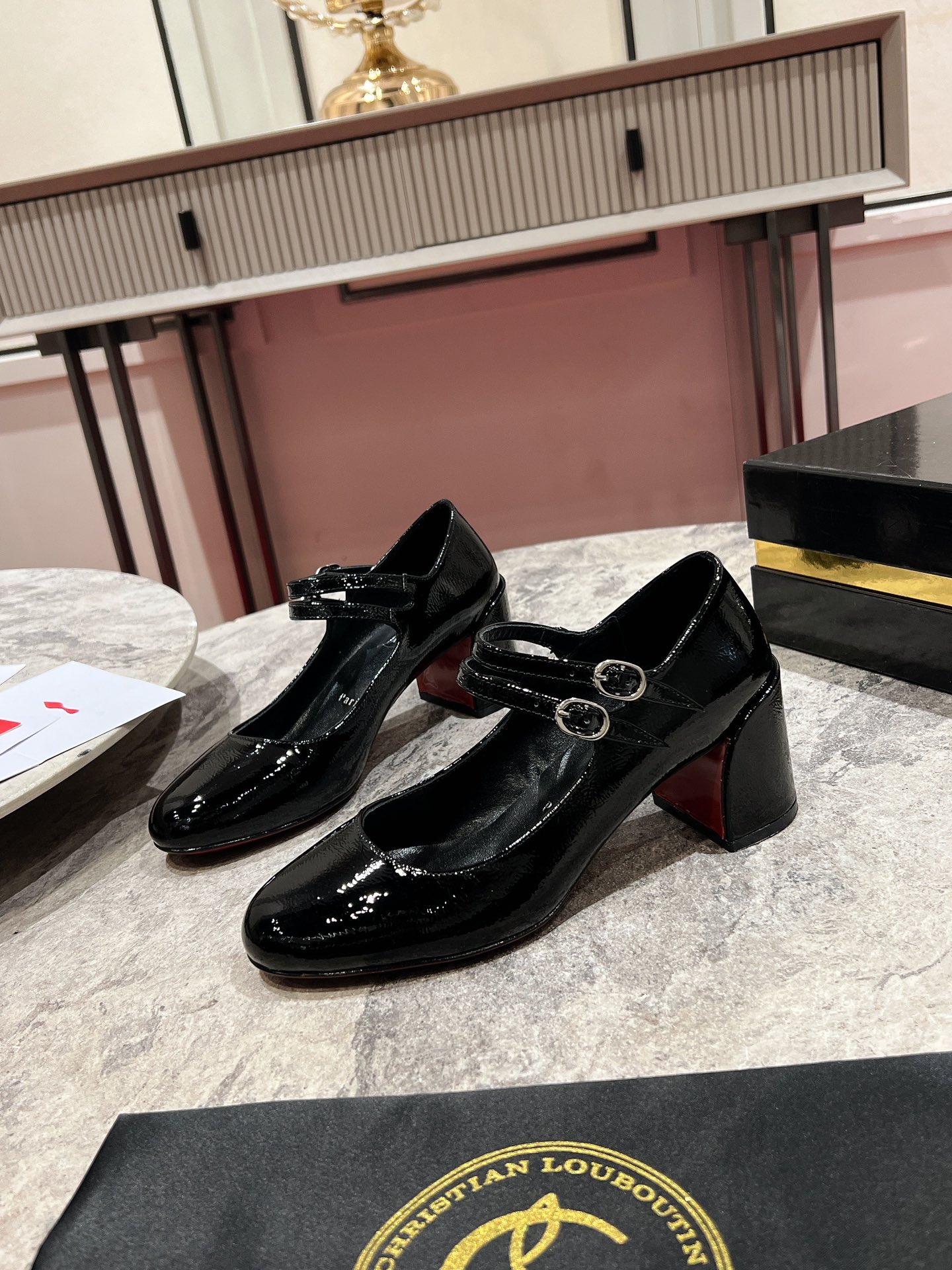Louboutin Miss Jane 55 mm Mary Janes - Patent calf - Black - Women