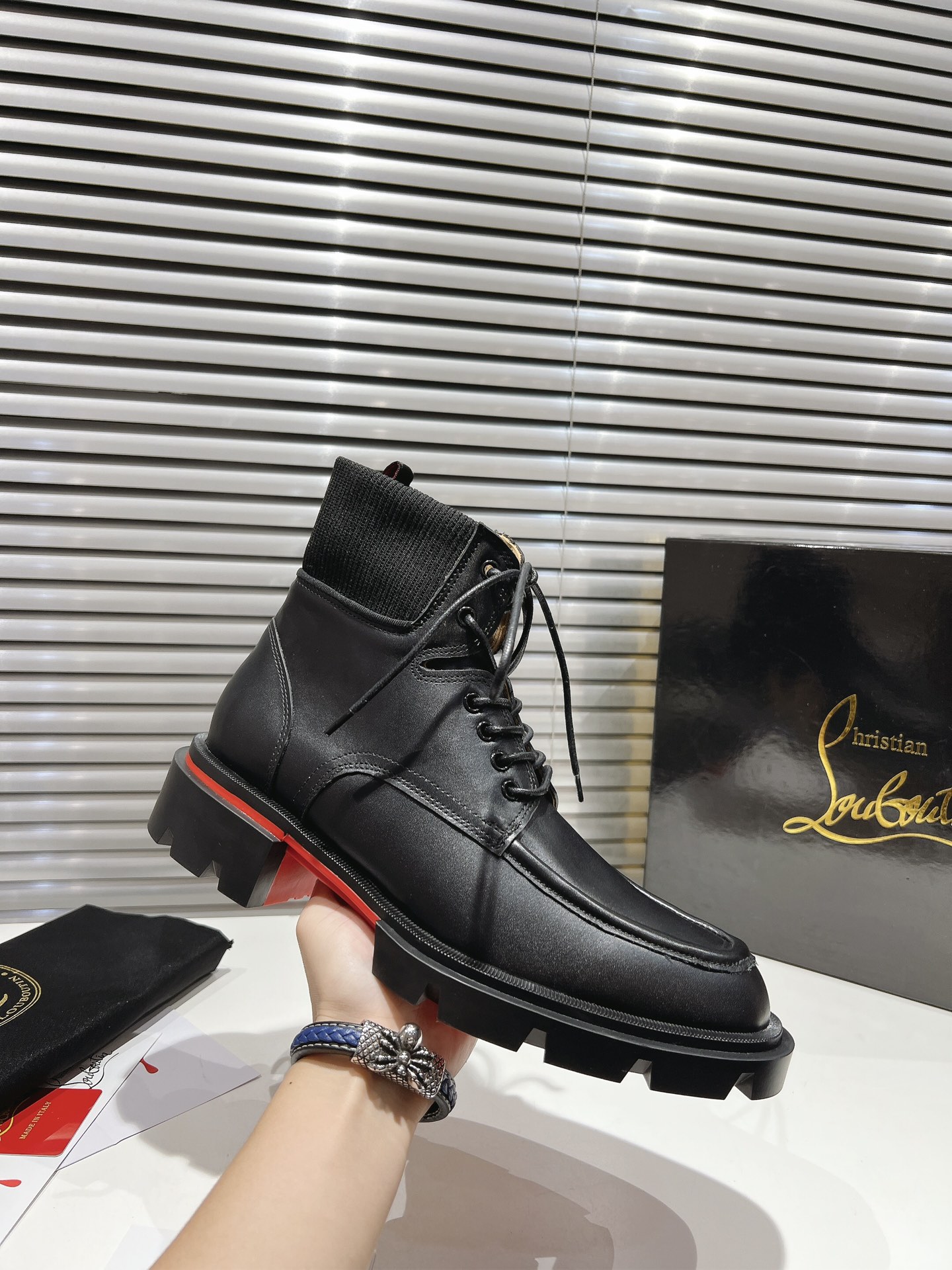 Men Christian Louboutin Our Walk leather ankle boots