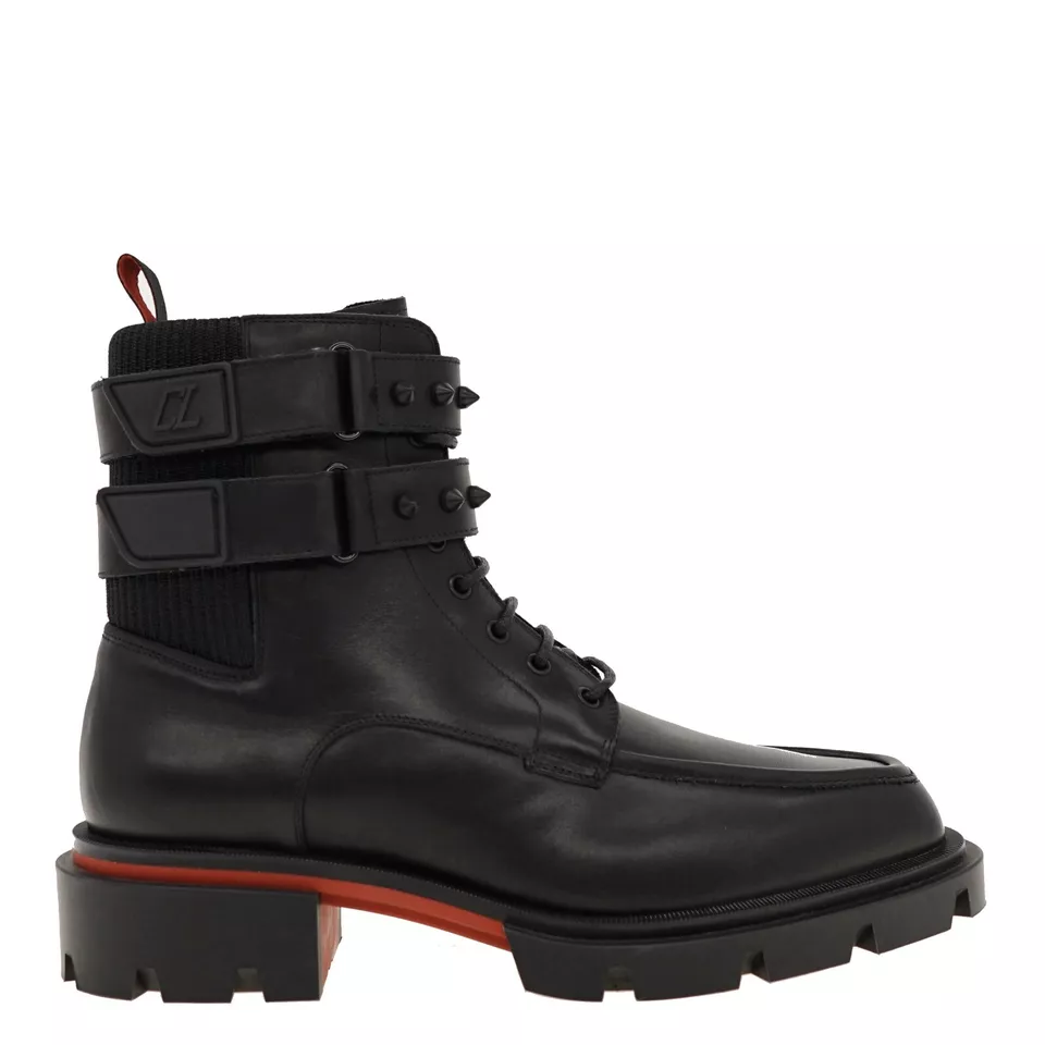 Christian Louboutin Mens Boots Our Fight Black Leather